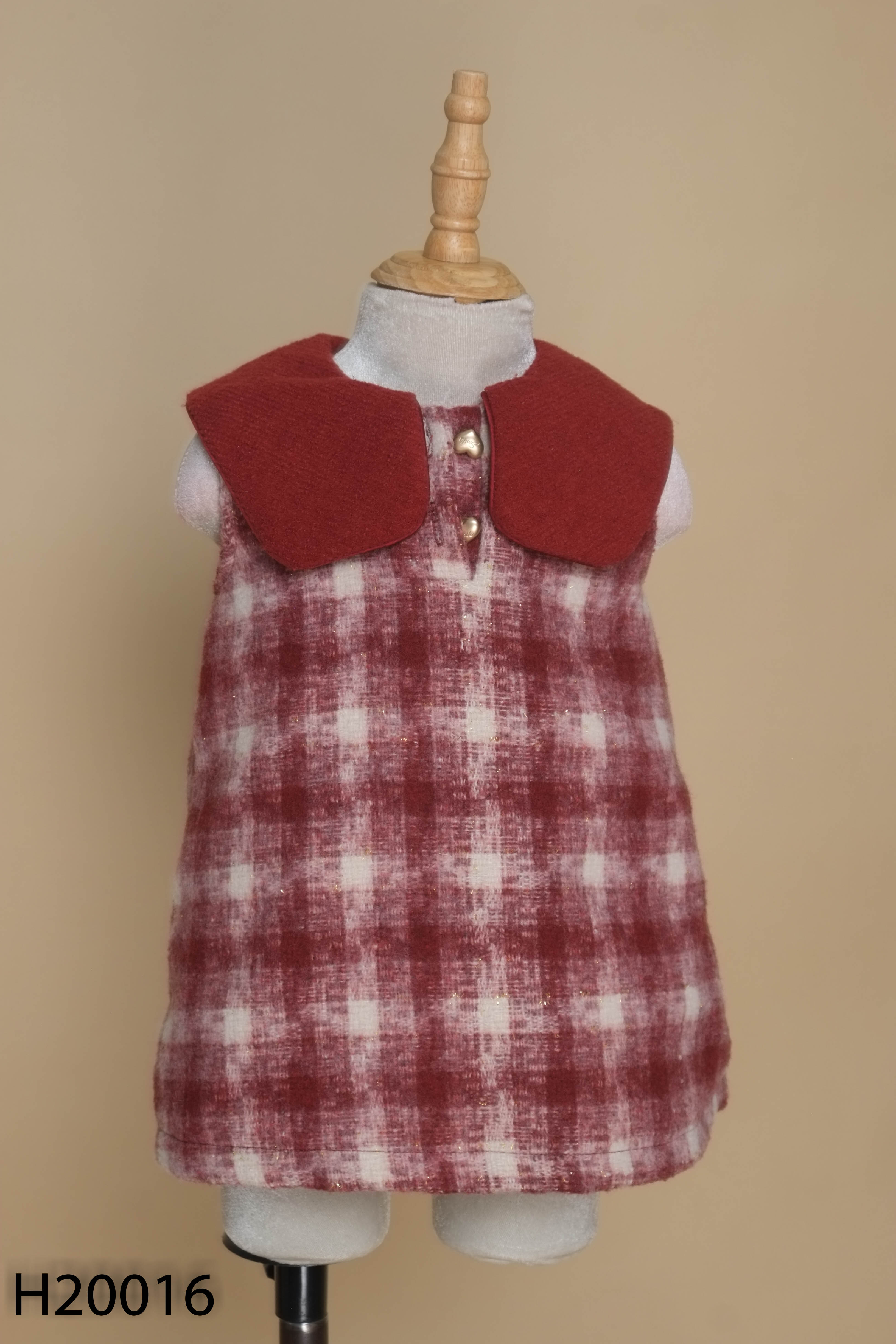 Váy dạ đỏ sát nách KIDS