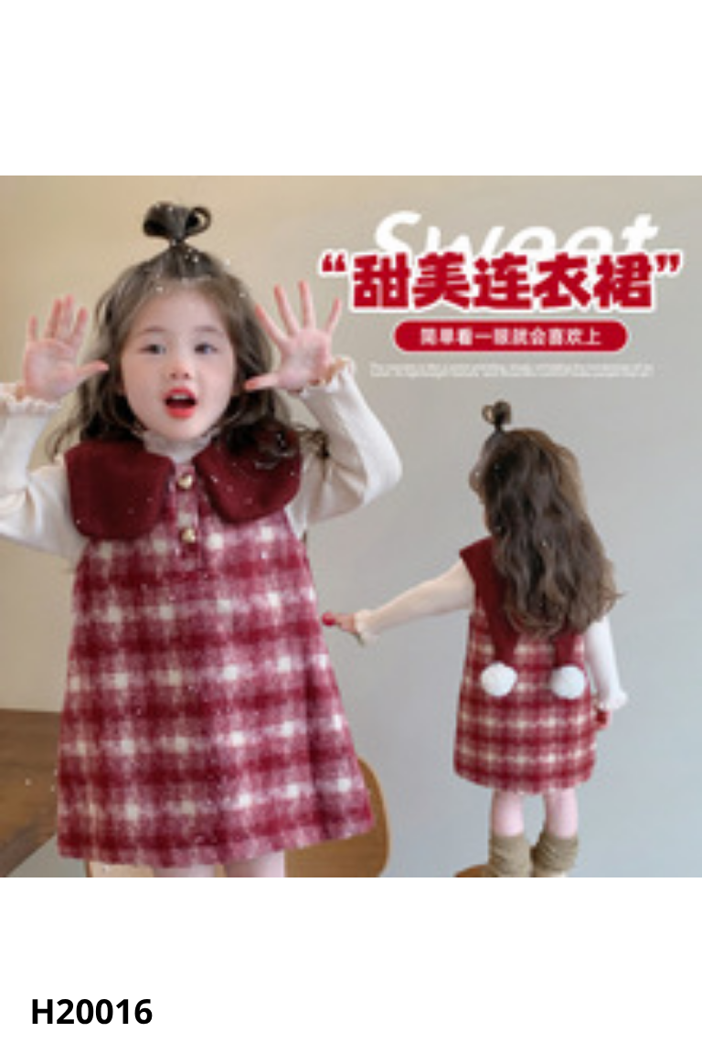 Váy dạ đỏ sát nách KIDS