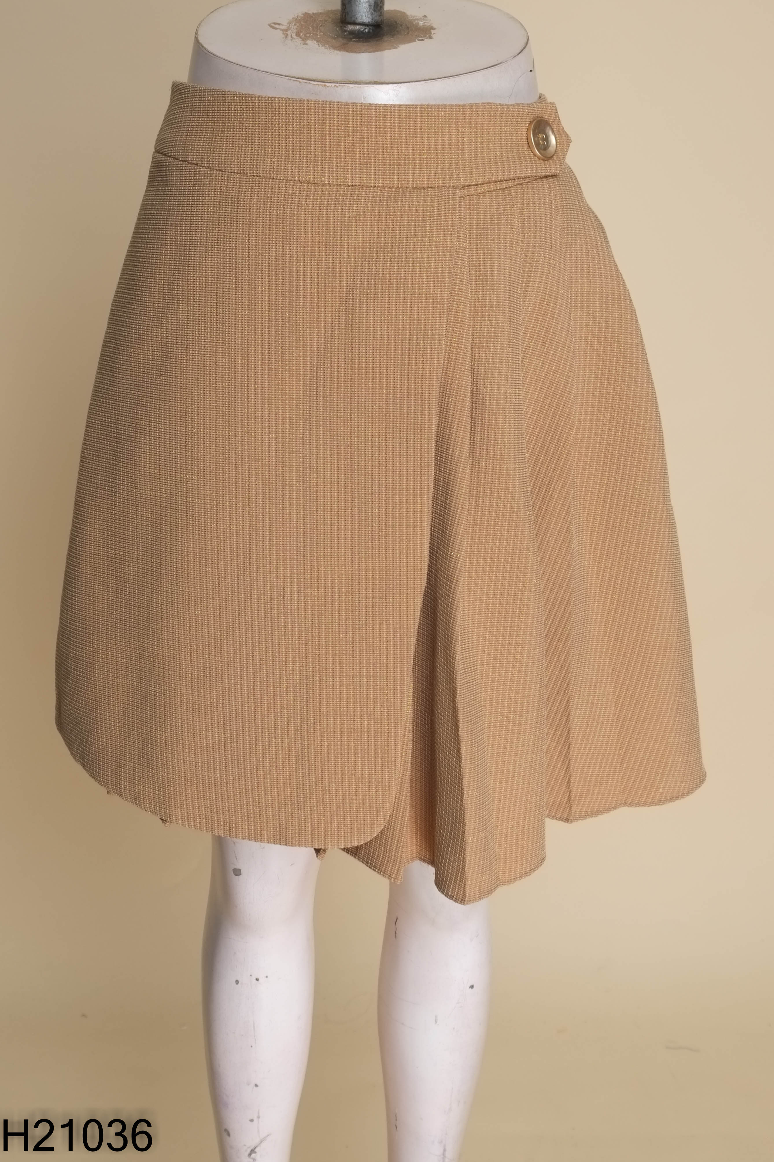 Chân váy tweed nâu ánh ELISE