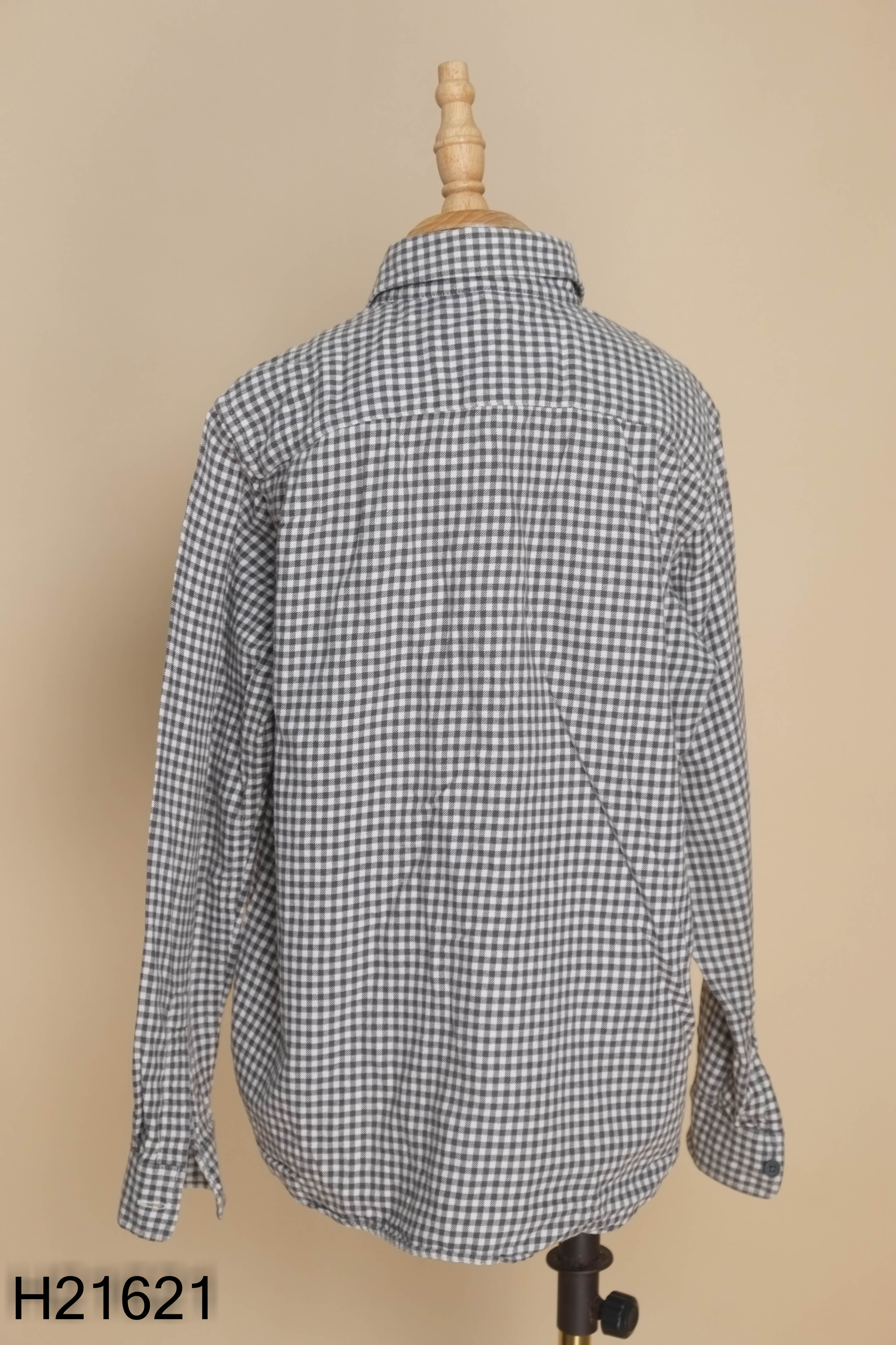 Áo sơ mi UNIQLO đen caro KIDS