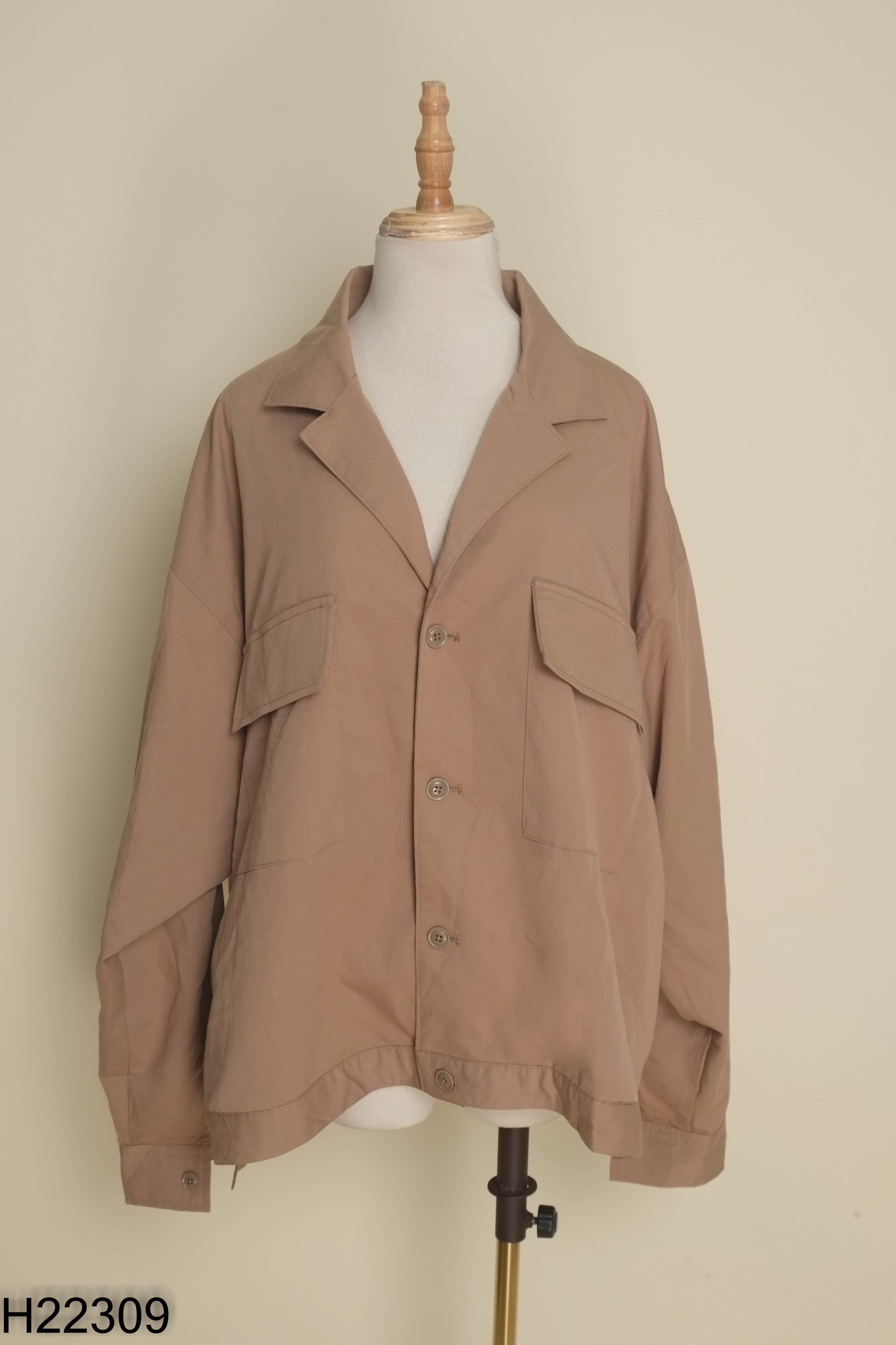Áo sơ mi nâu cổ blazer HALHAM