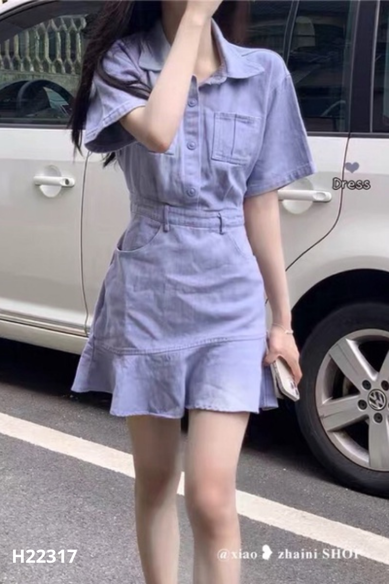 NEWTAG váy jeans xanh đuôi cá