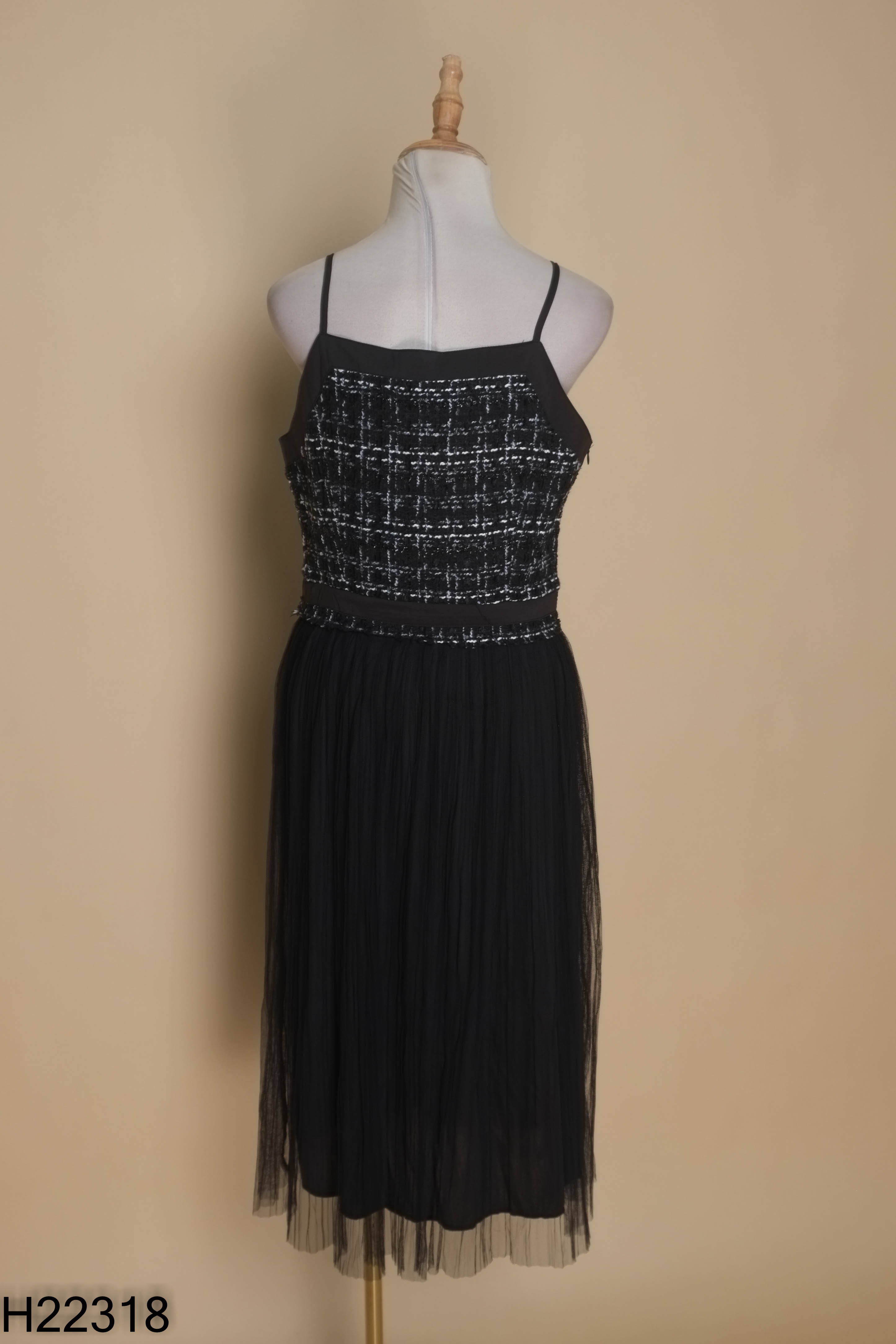 NEWTAG Váy HADDGISY STUDIO tweed đen