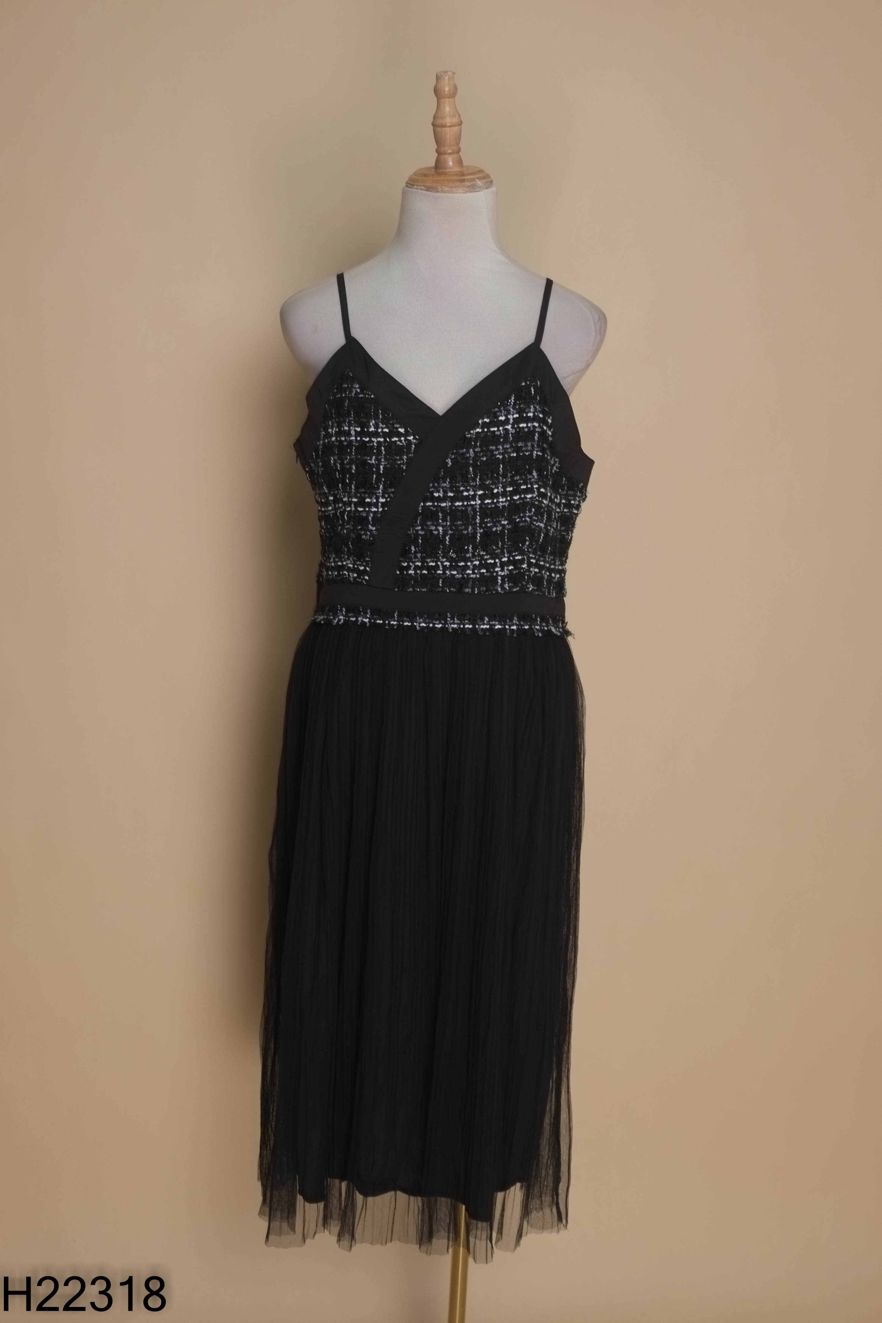 NEWTAG Váy HADDGISY STUDIO tweed đen