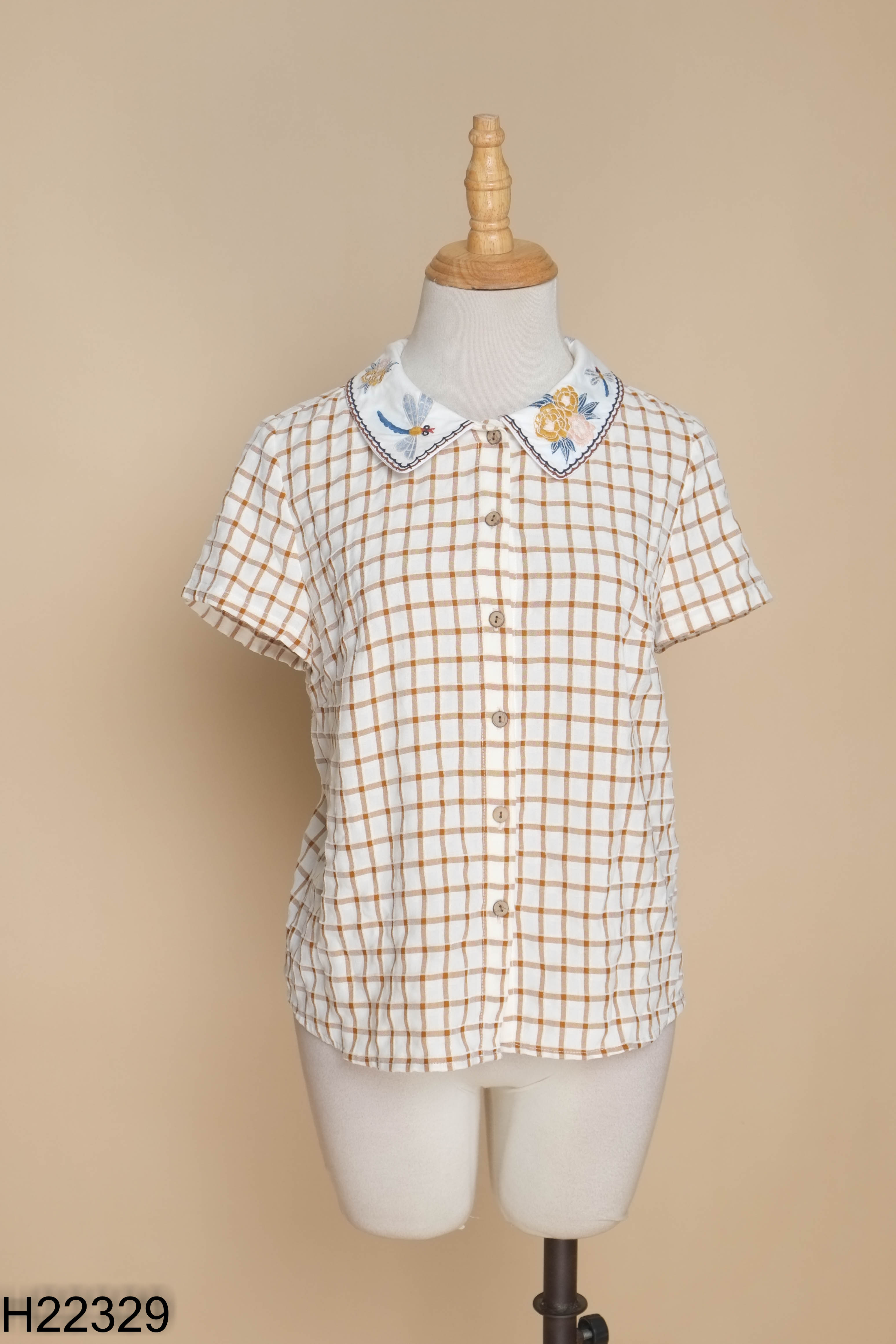 Áo sơ mi ADORE DRESS be kẻ caro