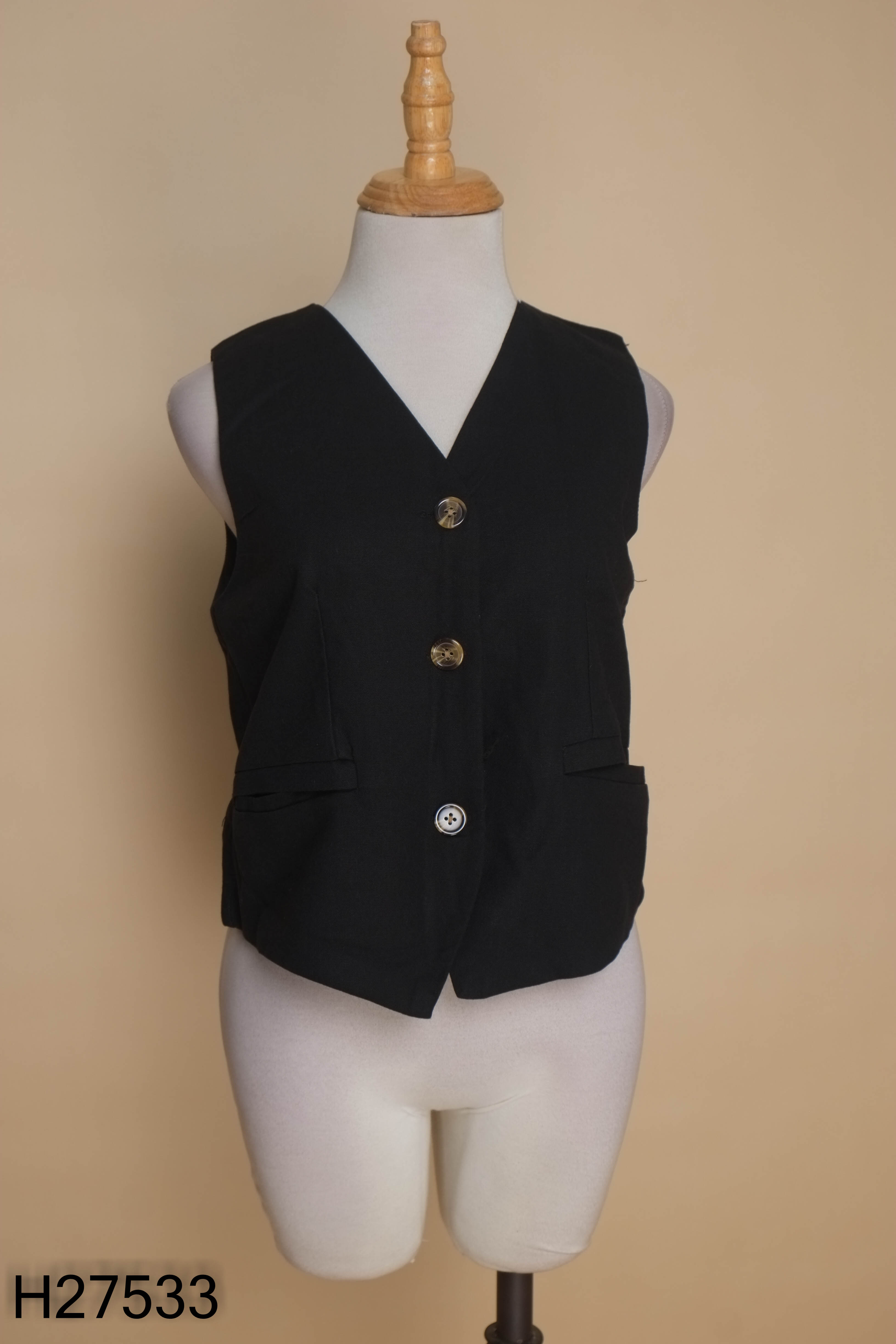 Áo vest thô đen