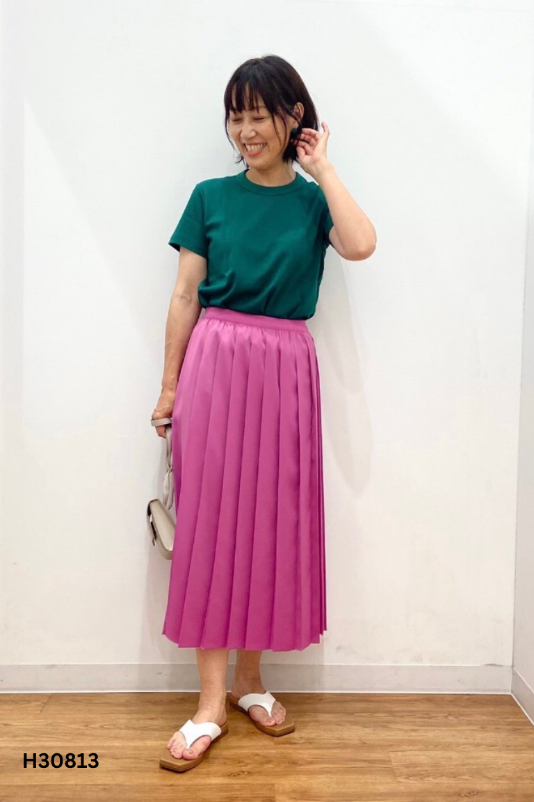 Chân váy UNIQLO tím xếp ly