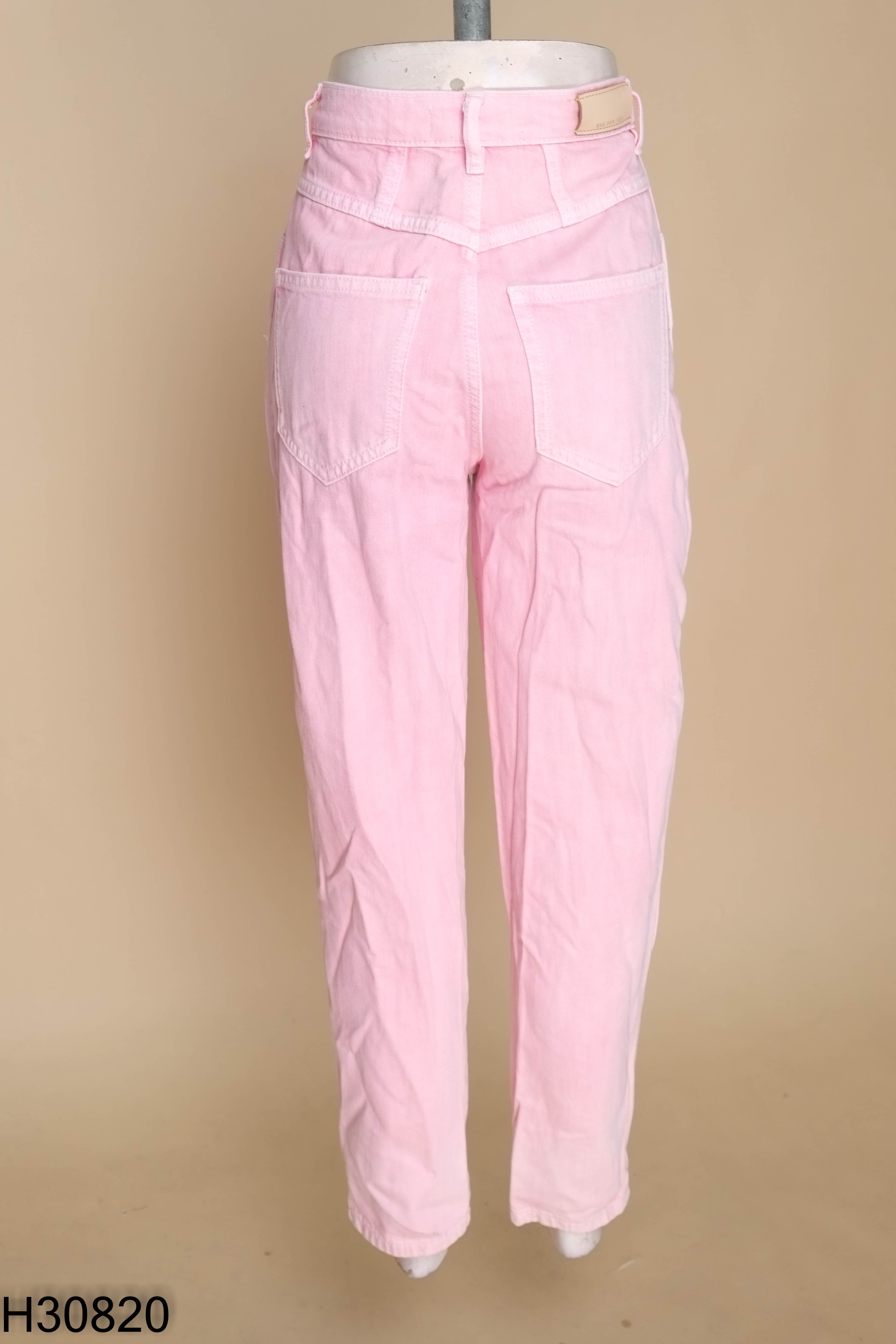 H3082010850-Quần jeans MANGO hồng trơn
