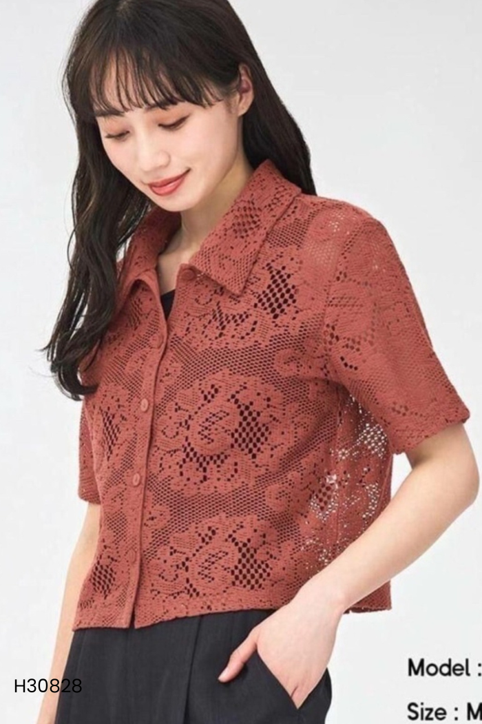 Áo GU ren nâu (Cắt tag)