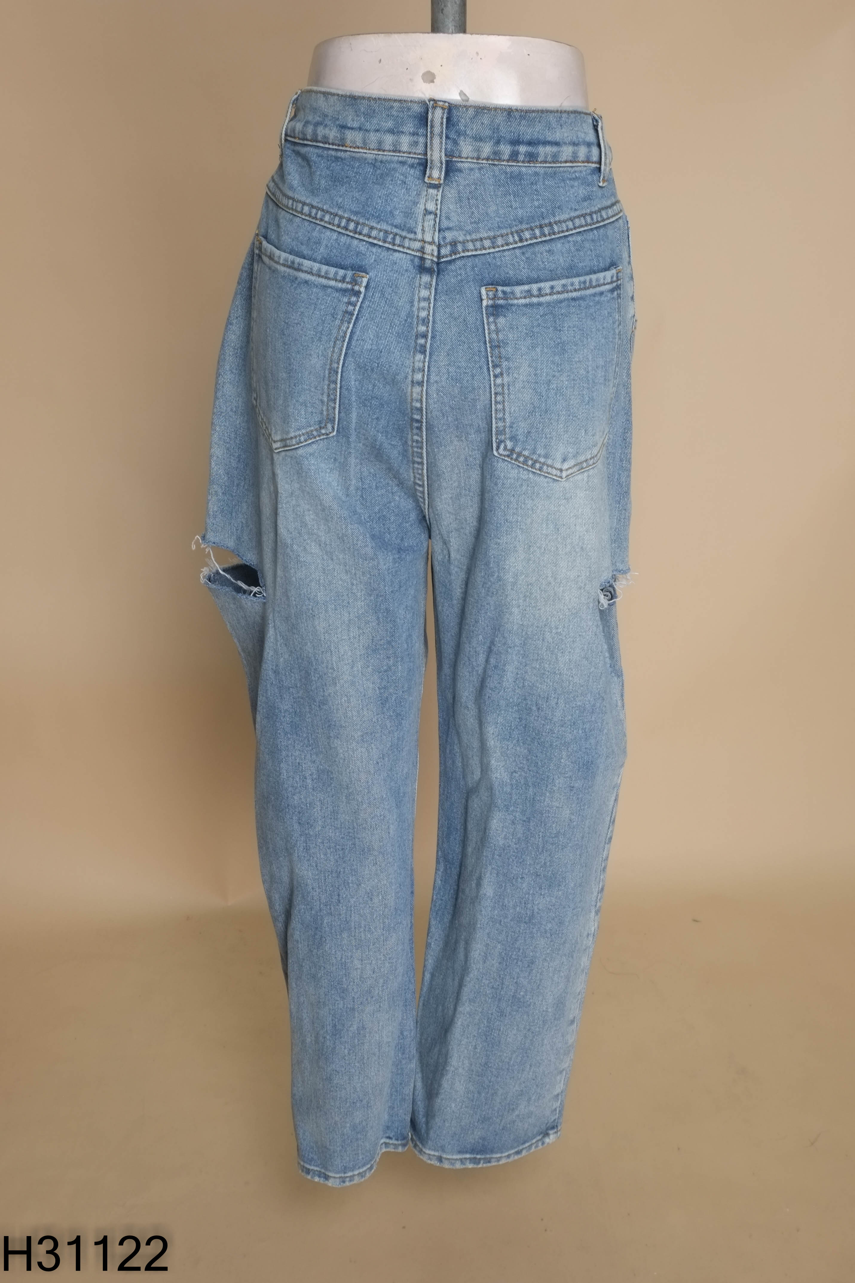 Quần jeans rách xanh