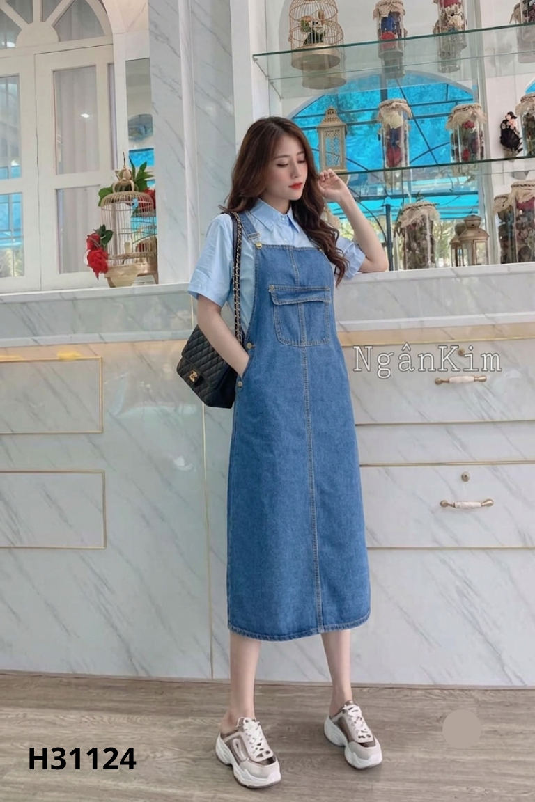 Set xanh+jeans yếm xanh