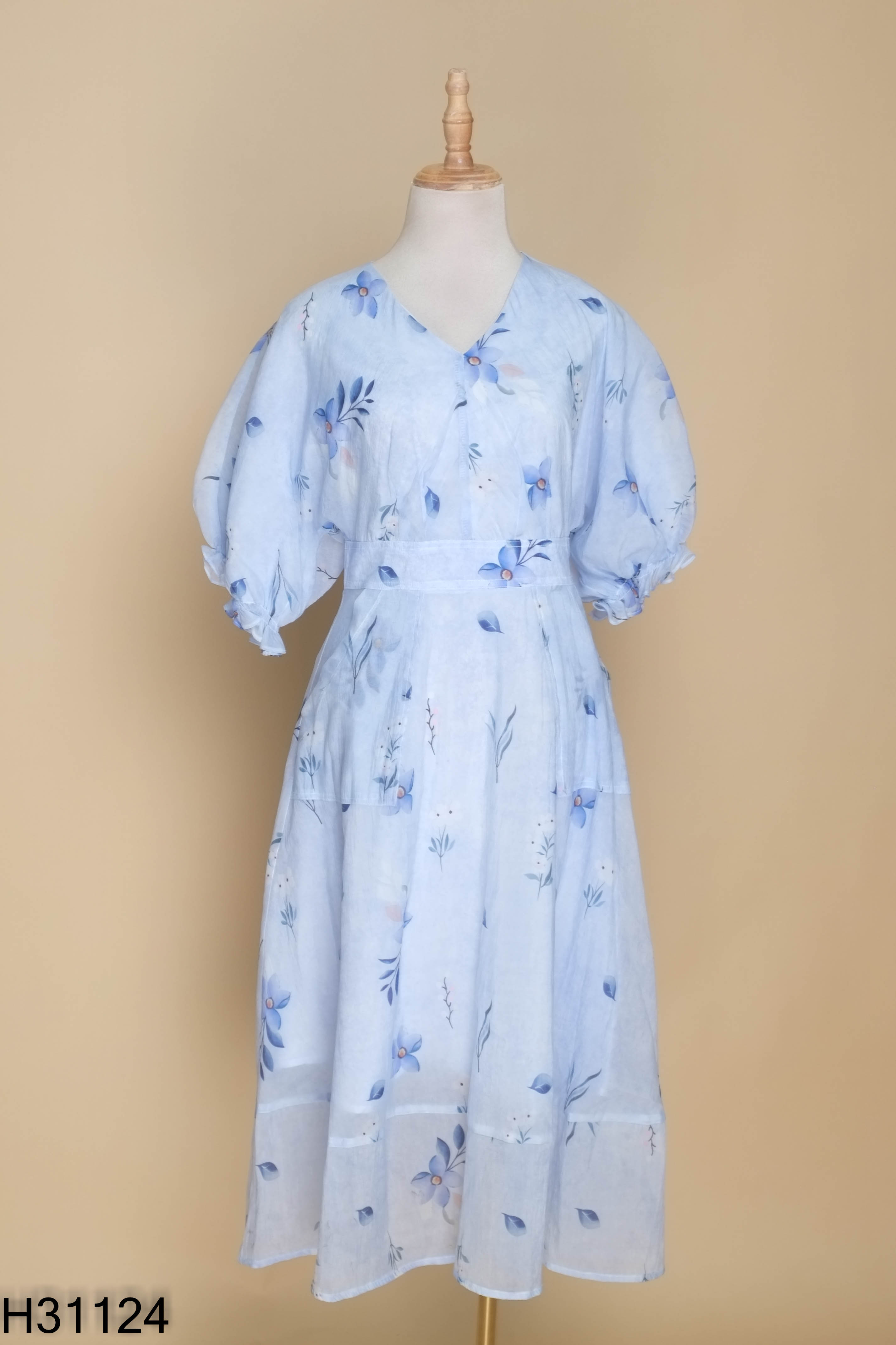 Váy voan xanh NYM STORE hoa