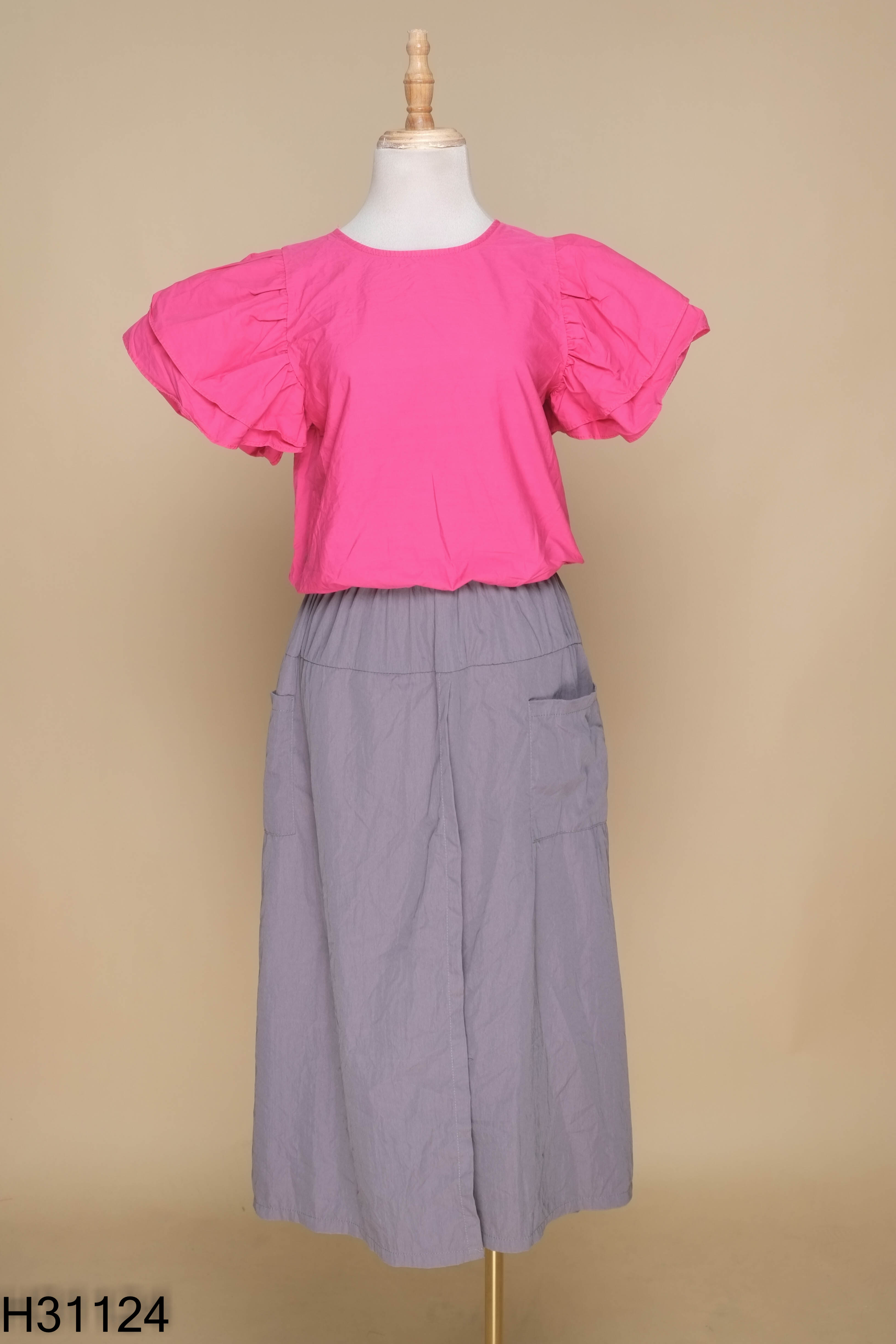 Set bộ hồng+quần ghi
