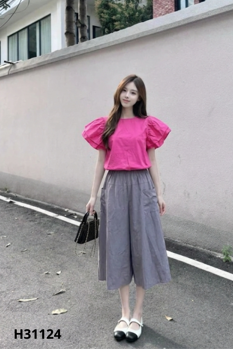 Set bộ hồng+quần ghi