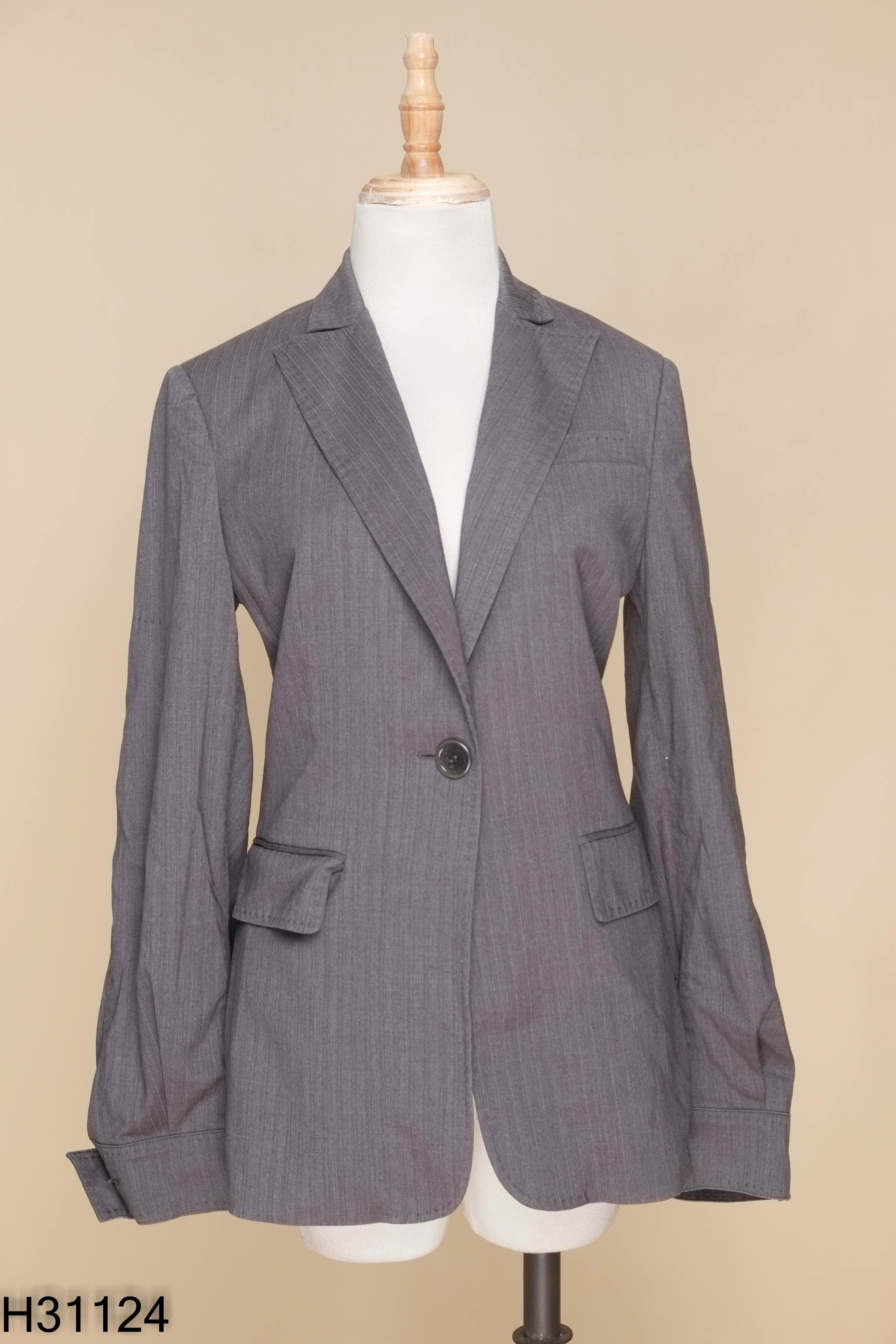 Áo blazer ghi kẻ BCBG MAXAZRIA
