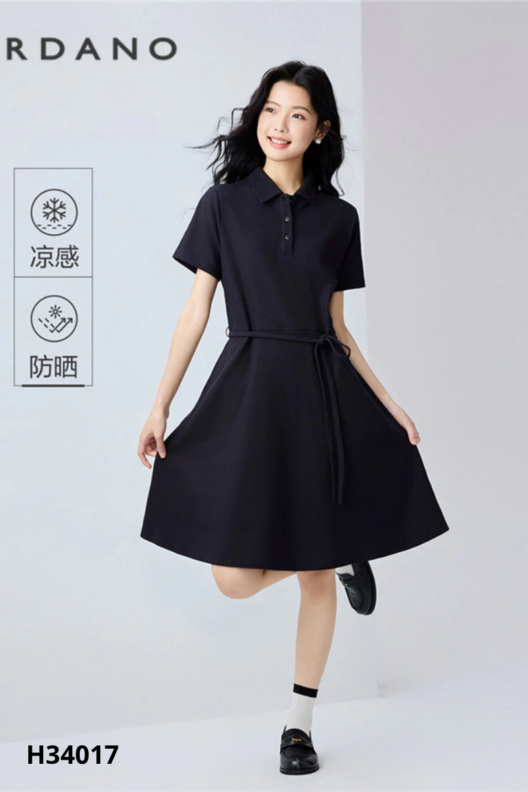 Váy GIORDAN xanh than cổ polo