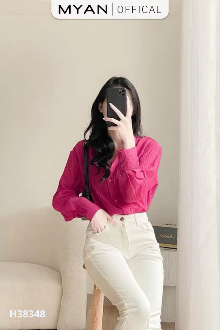 Áo hồng MYAN vải nhún
