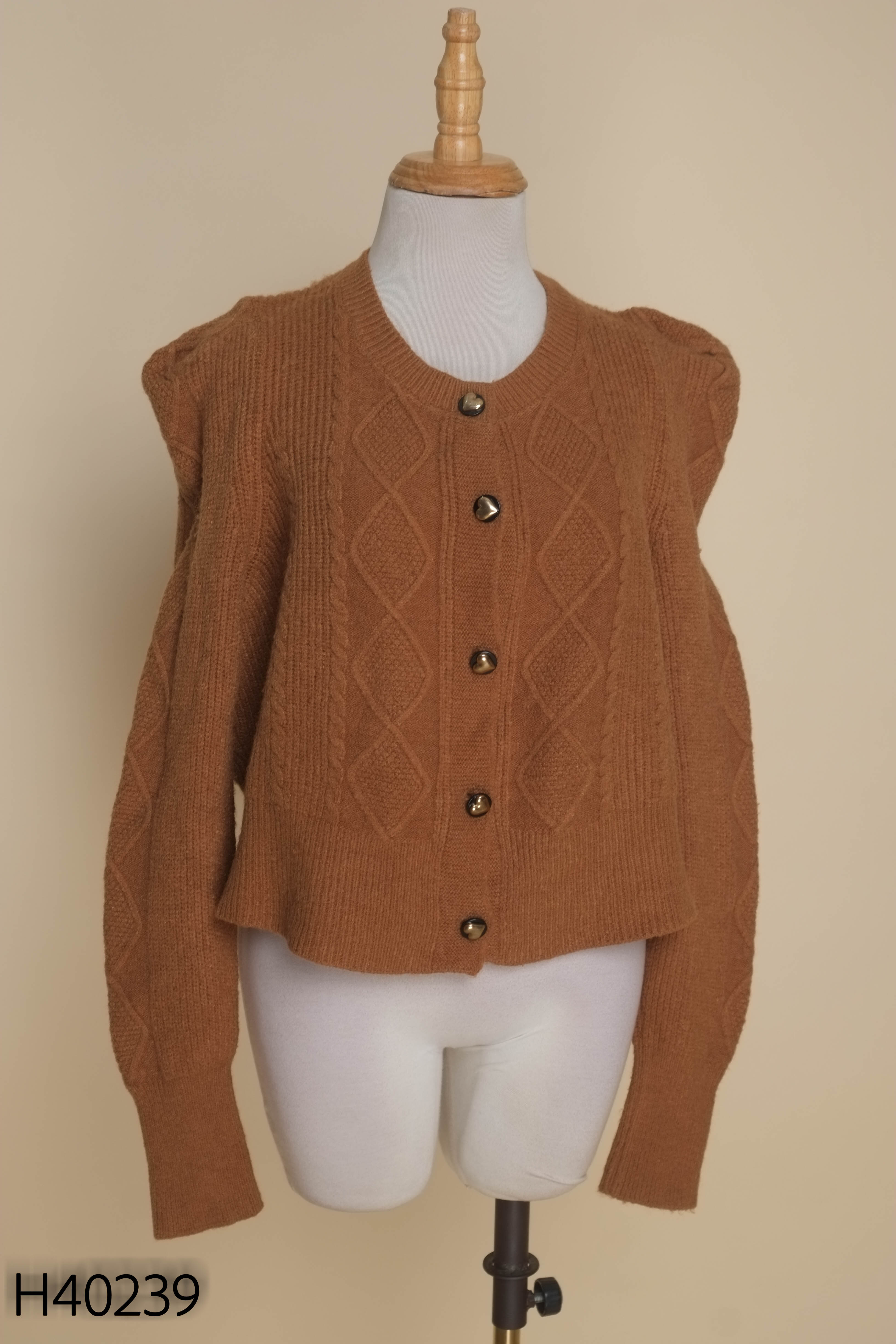 Áo len cardigan nâu