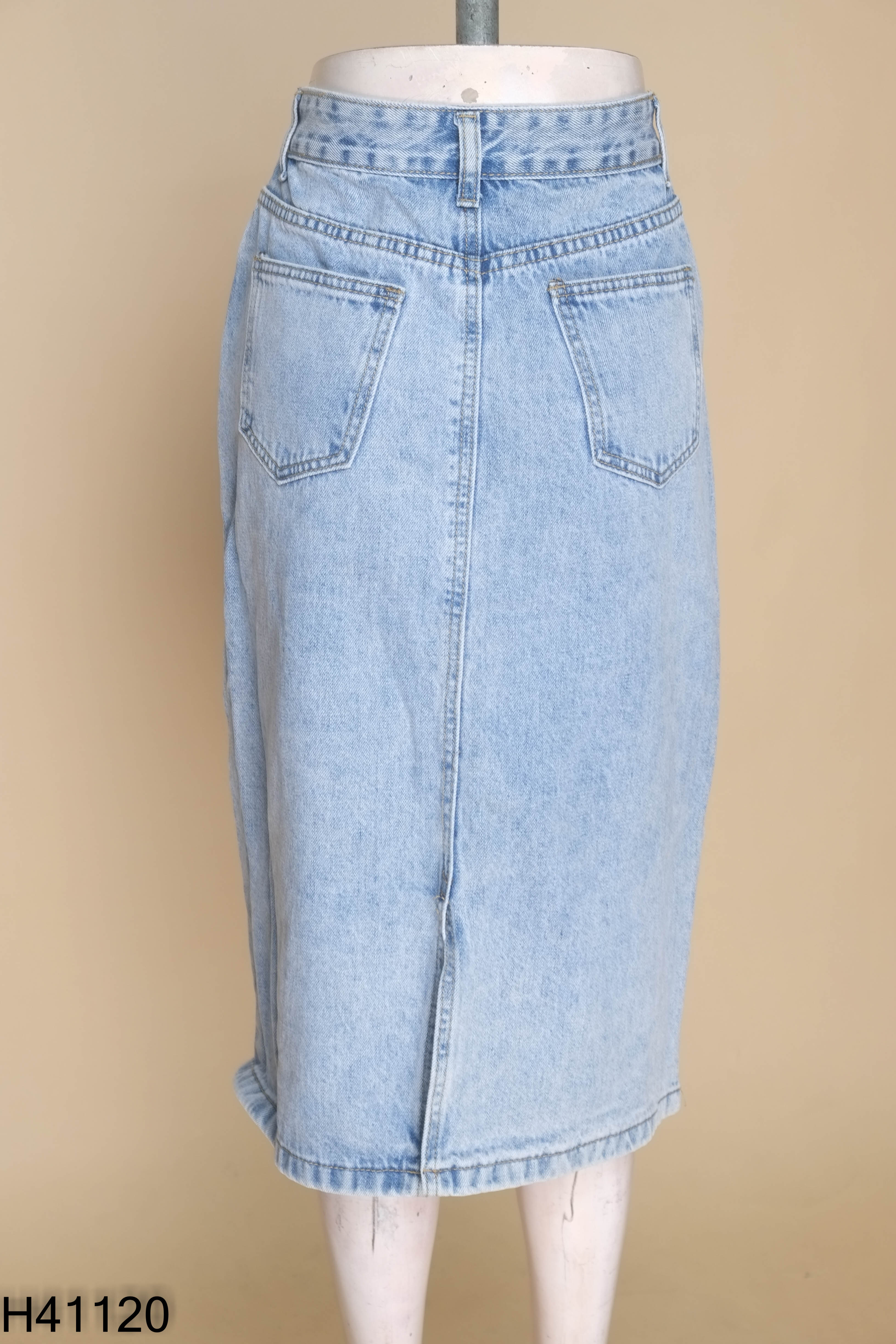 Chân váy jeans xanh dài