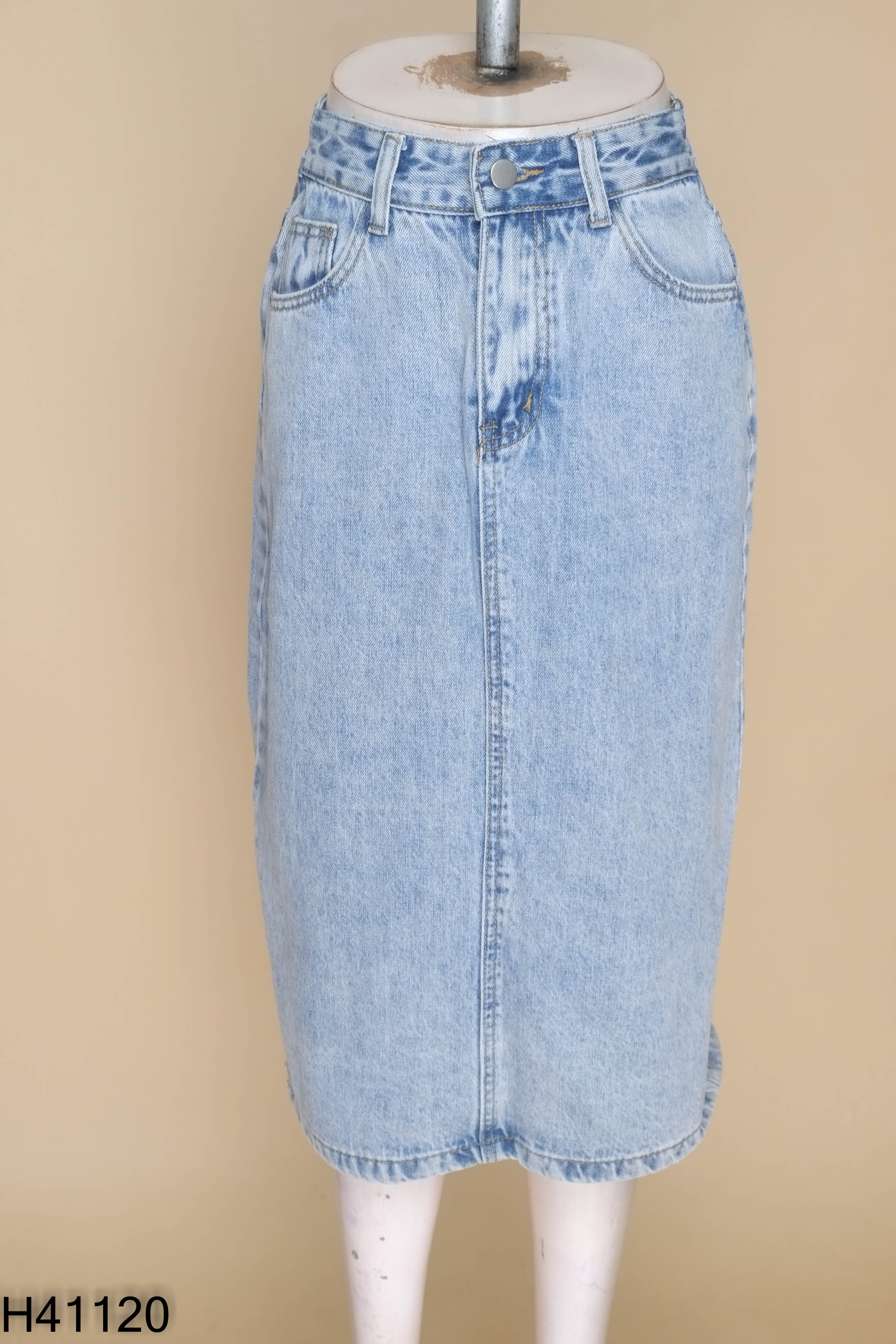 Chân váy jeans xanh dài