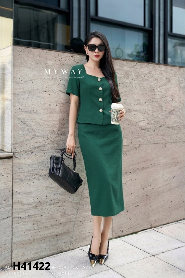 Set xanh cúc ngọc+váy