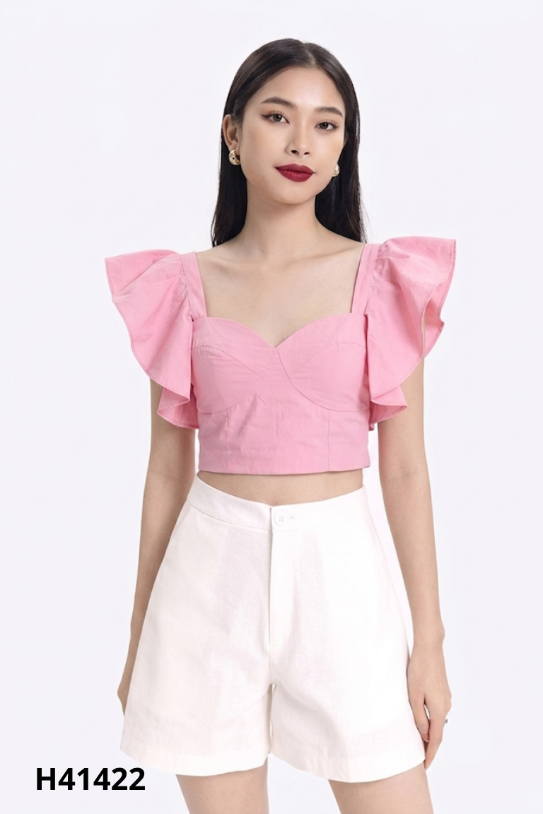 Áo kiểu hồng chun lưng