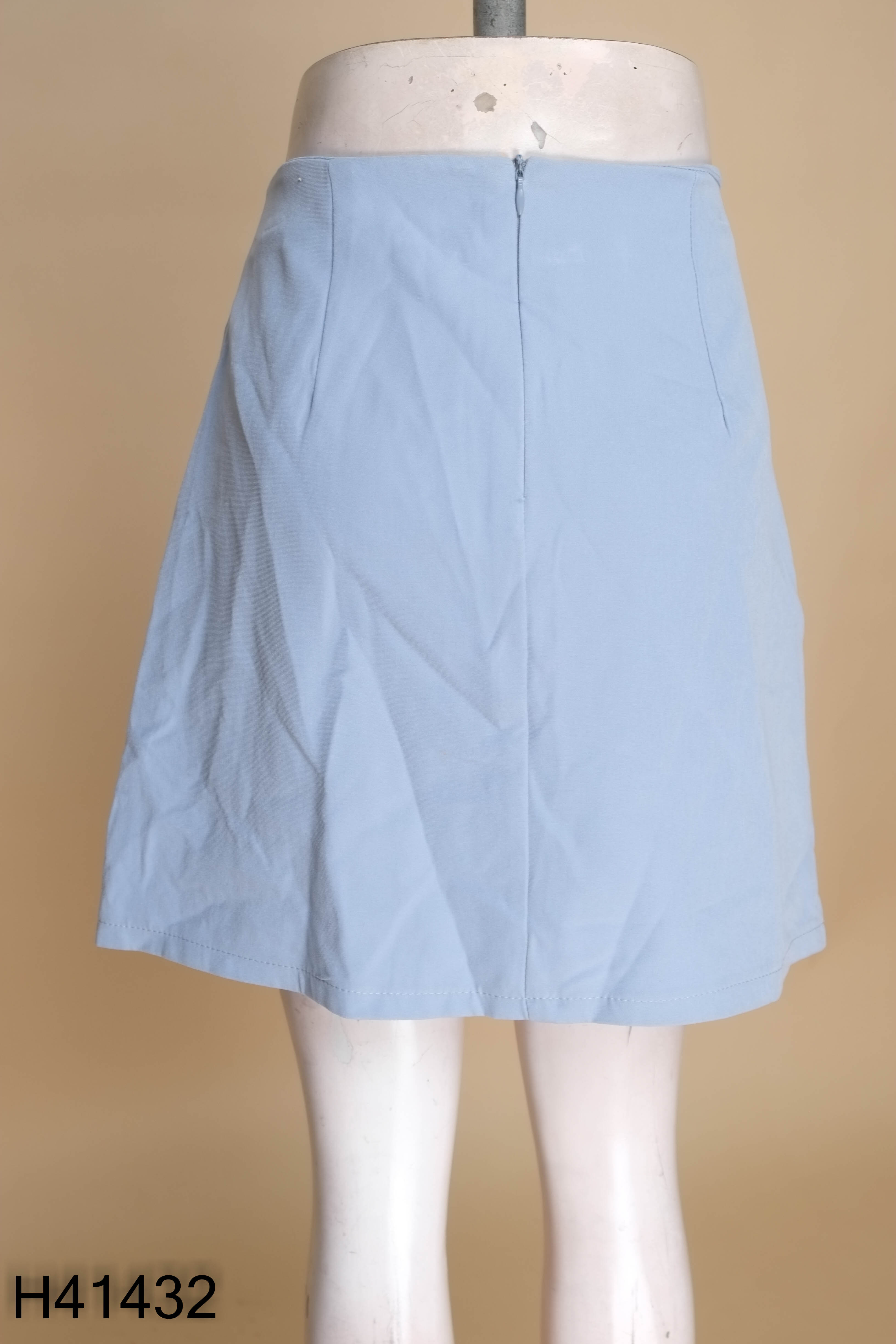 Chân váy xếp li xanh OUKEFU