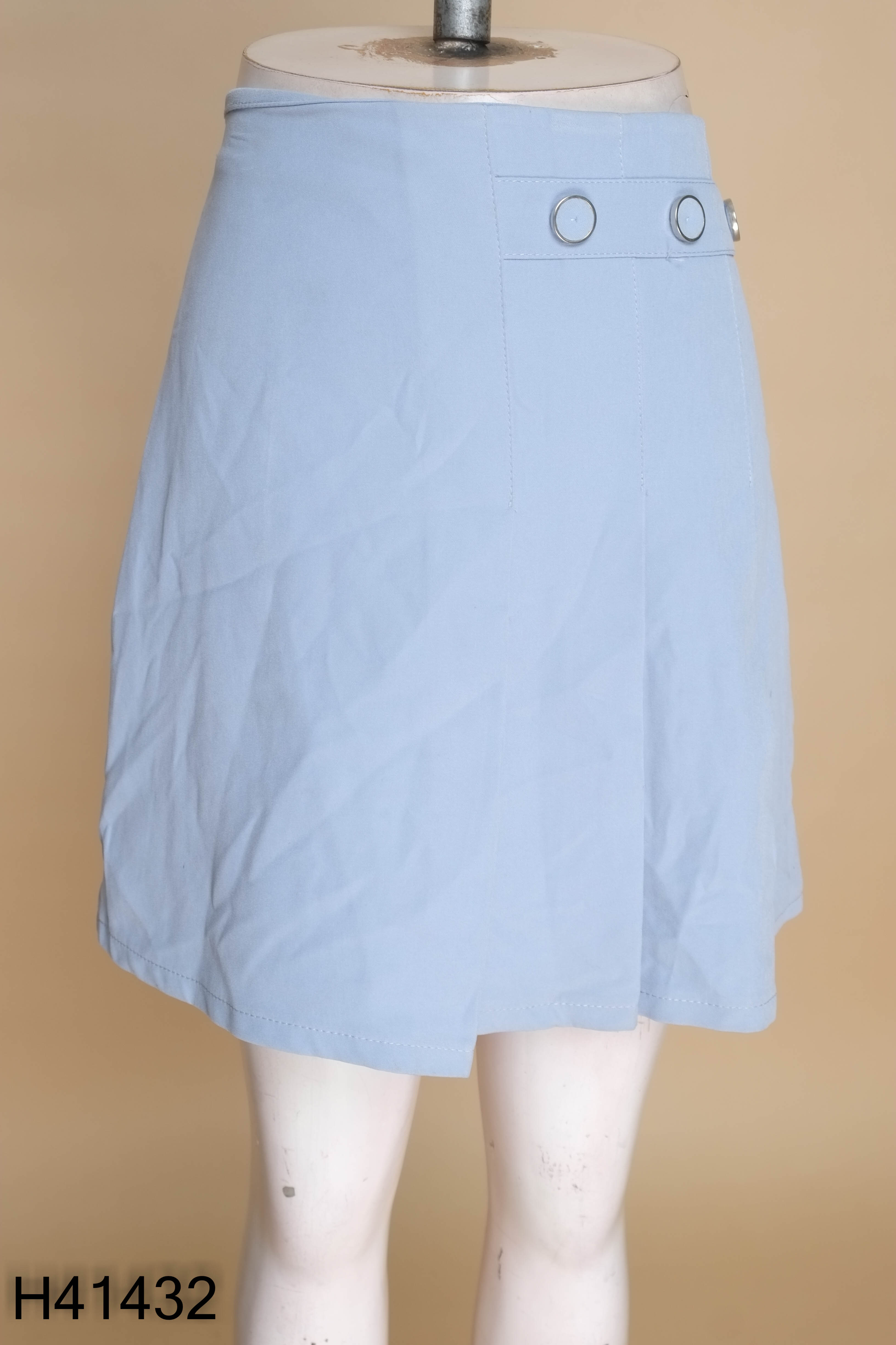 Chân váy xếp li xanh OUKEFU