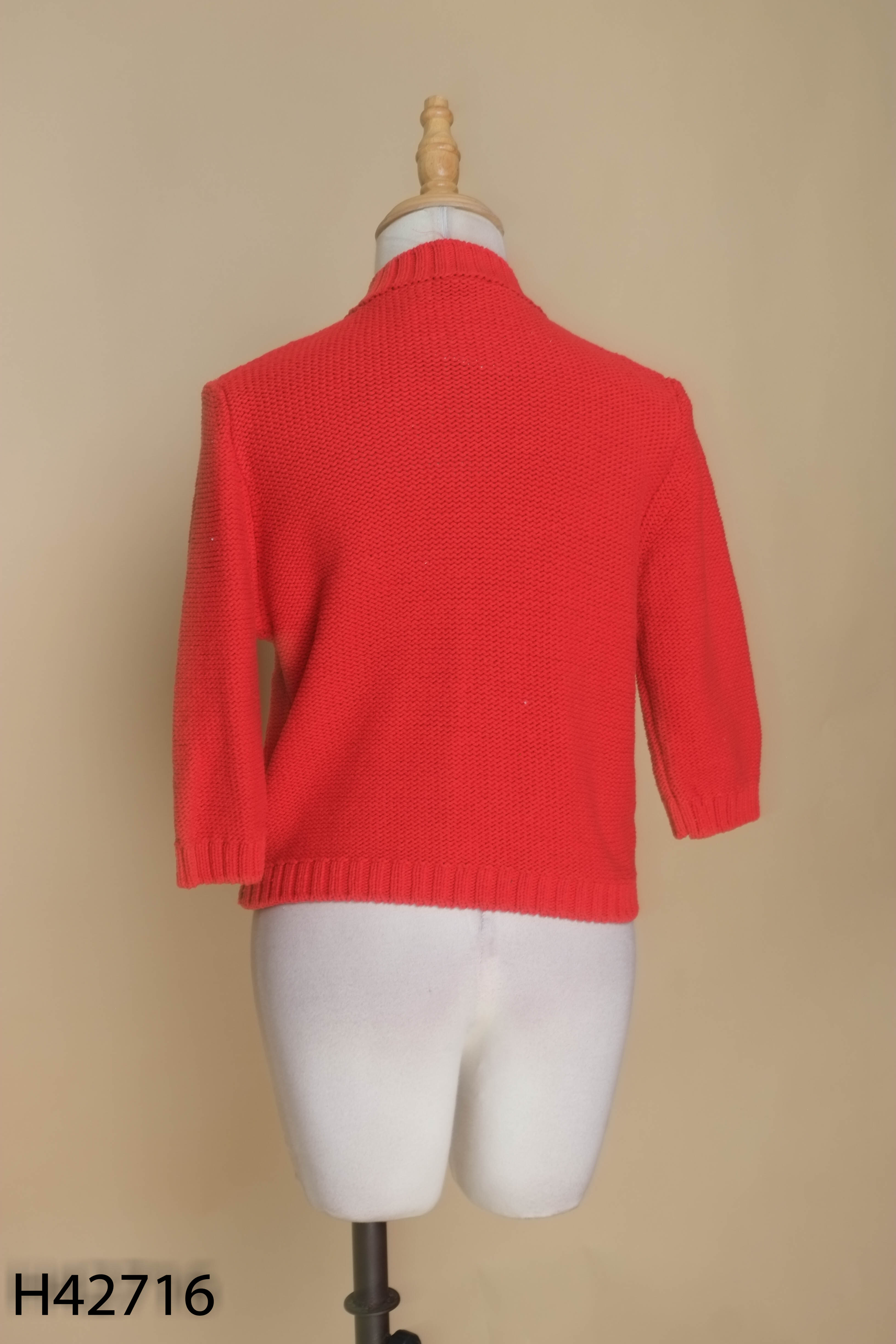 Áo cardigans đỏ len tay lỡ