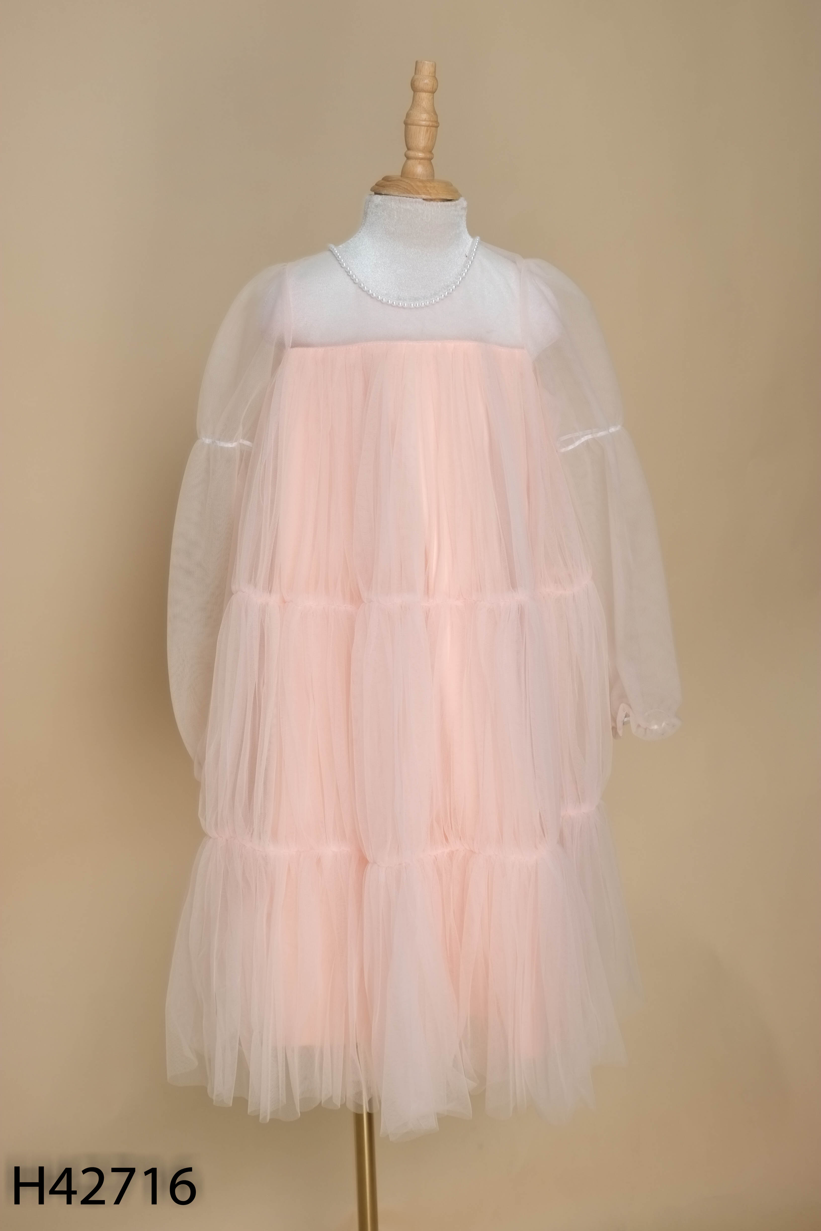 Váy hồng lưới đính ngọc KIDS