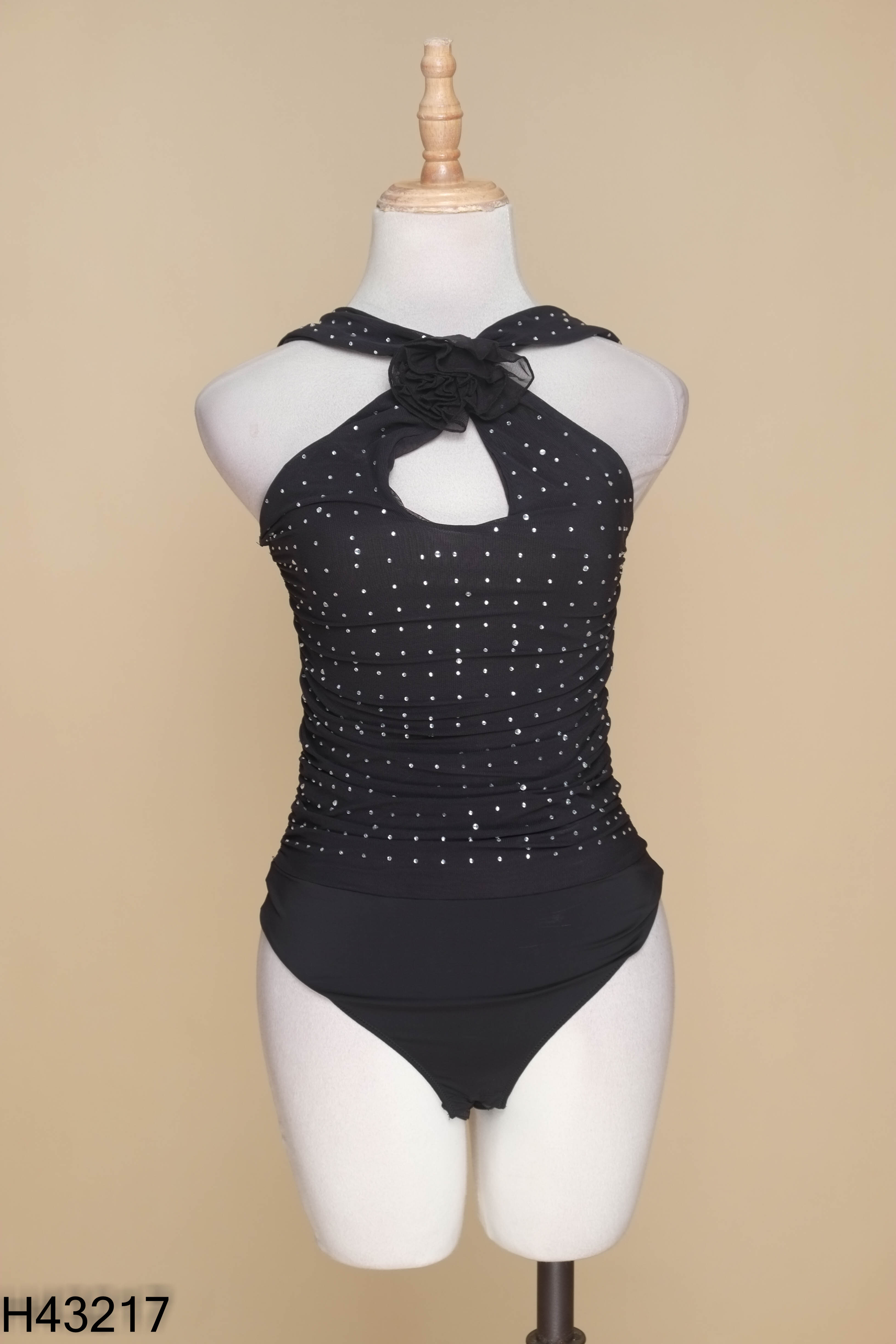 Bodysuits MANGO đen đính đá