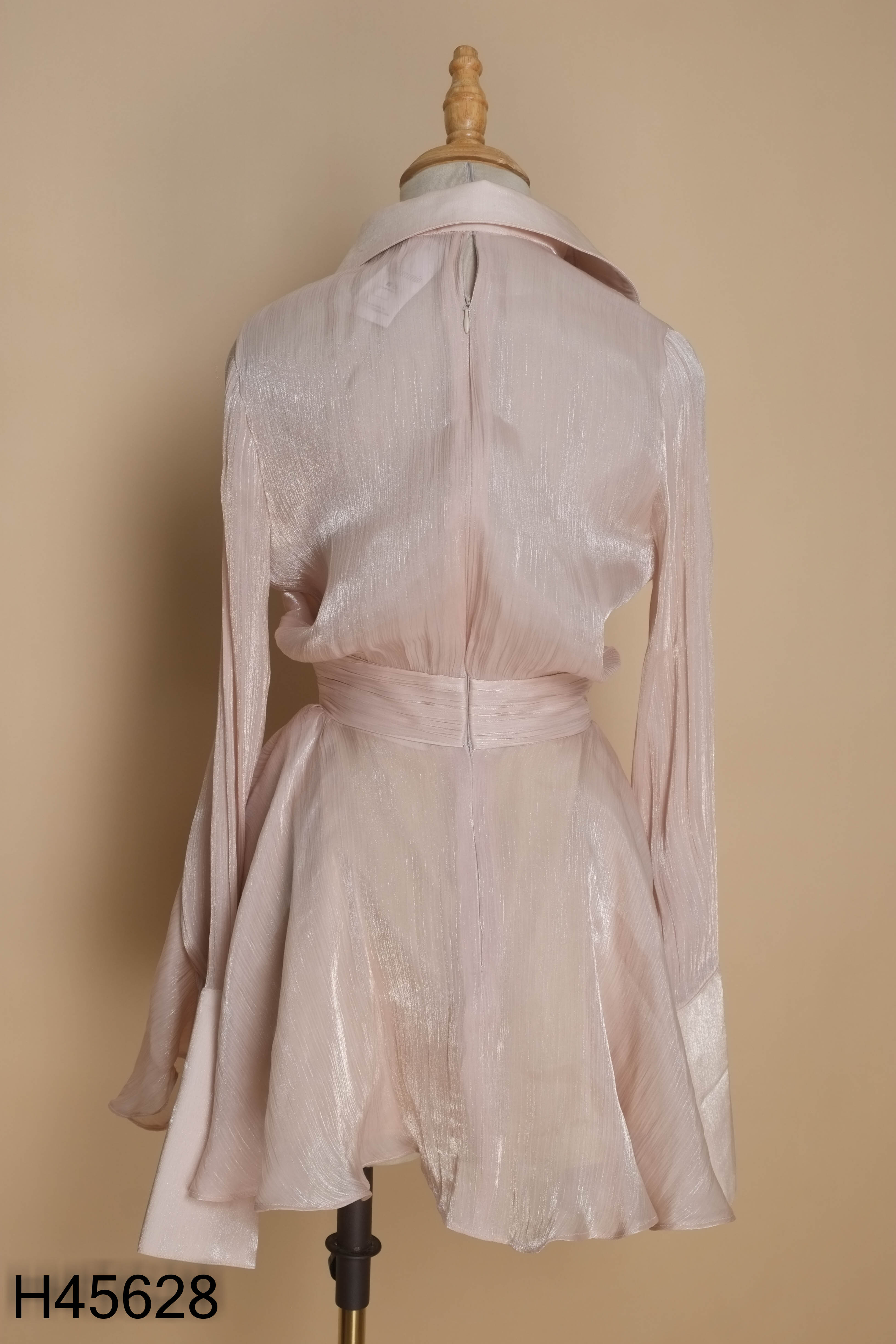 Váy organza LONG NG be cổ sơ mi