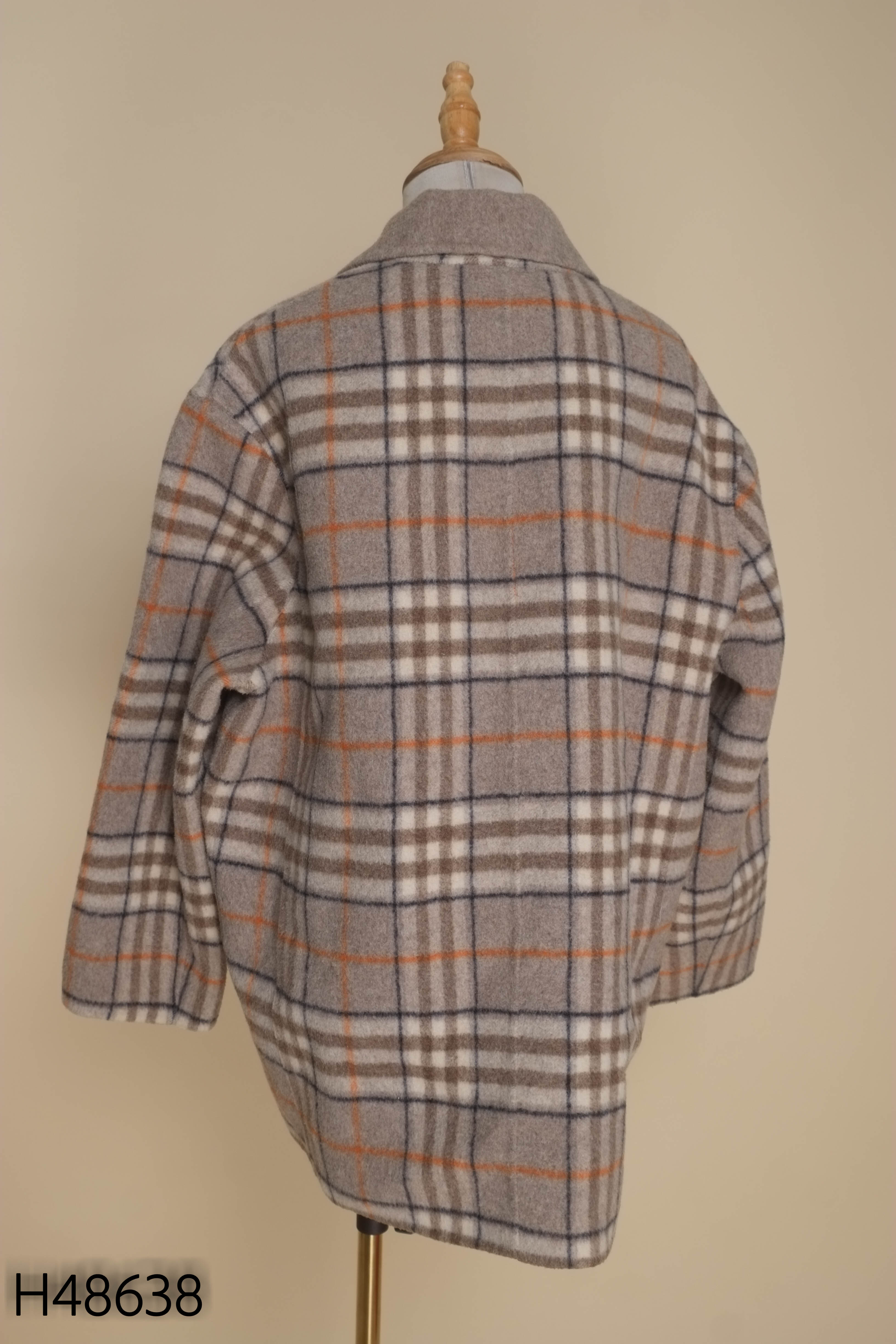 Áo dạ nâu kẻ ORIGINAL+CHIC