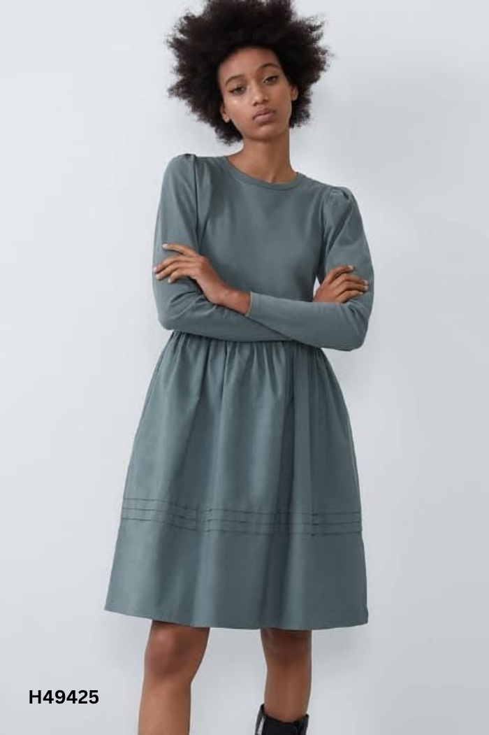 Váy ZARA xanh ghi