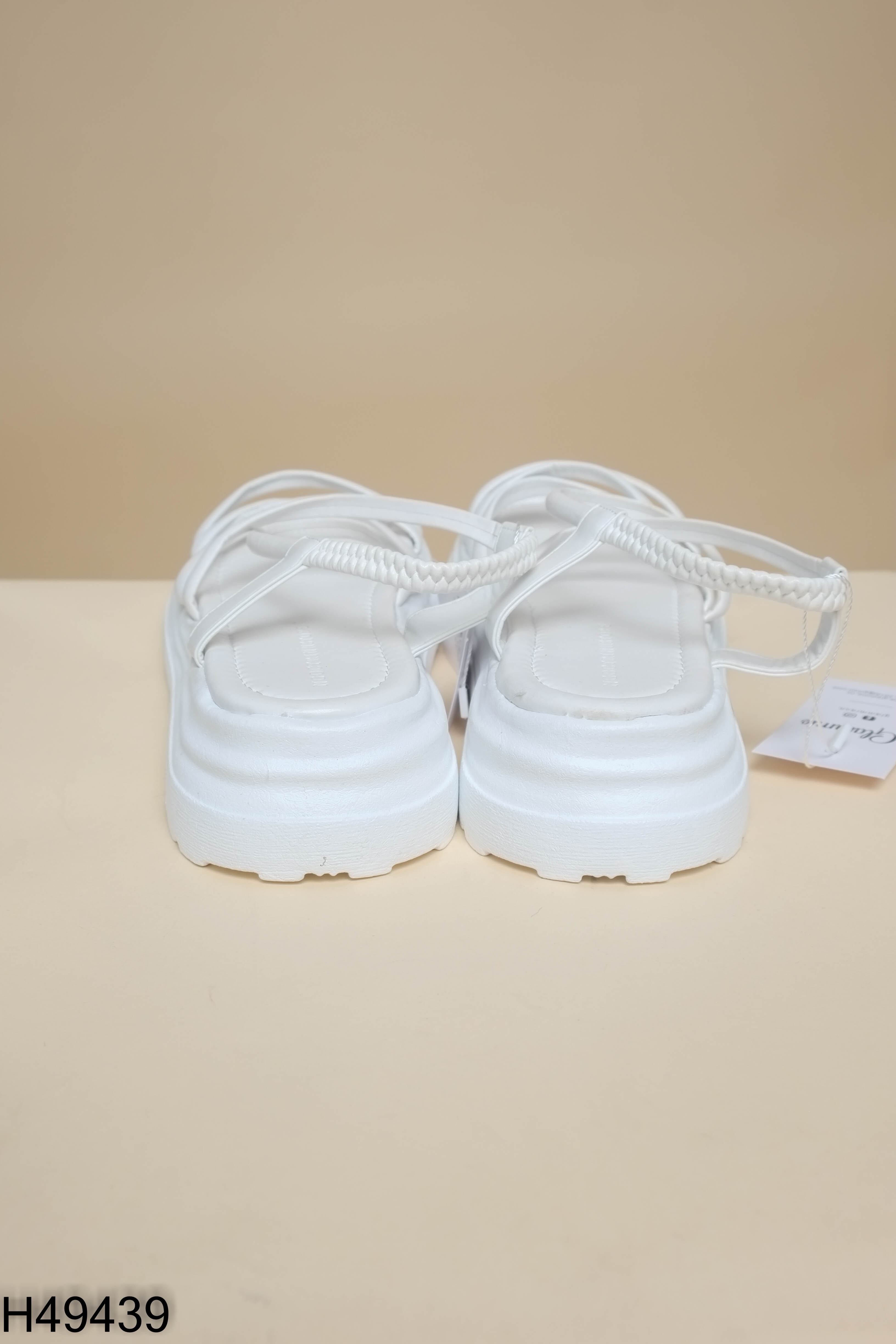 Sandals trắng phối quai đế độn