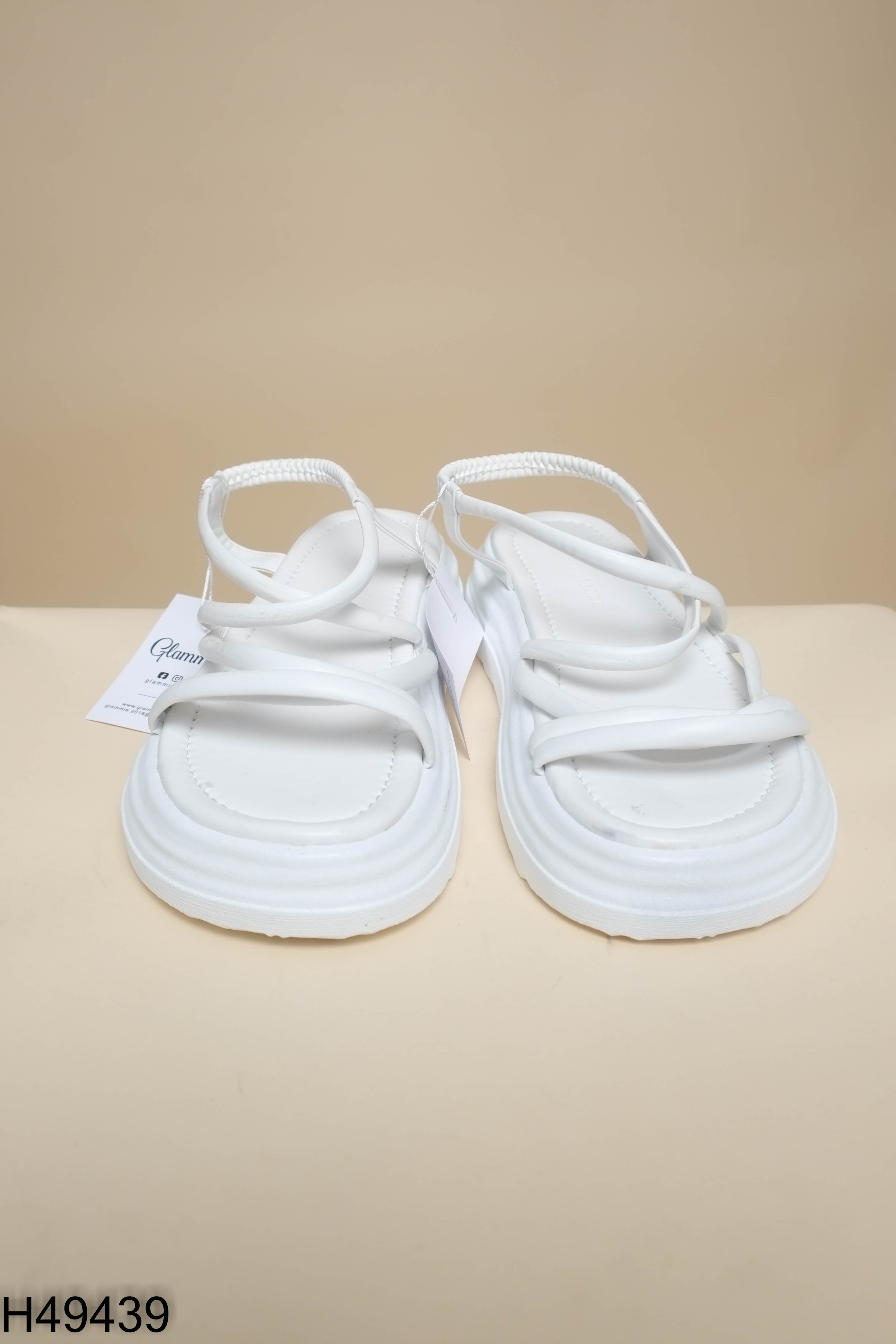 Sandals trắng phối quai đế độn
