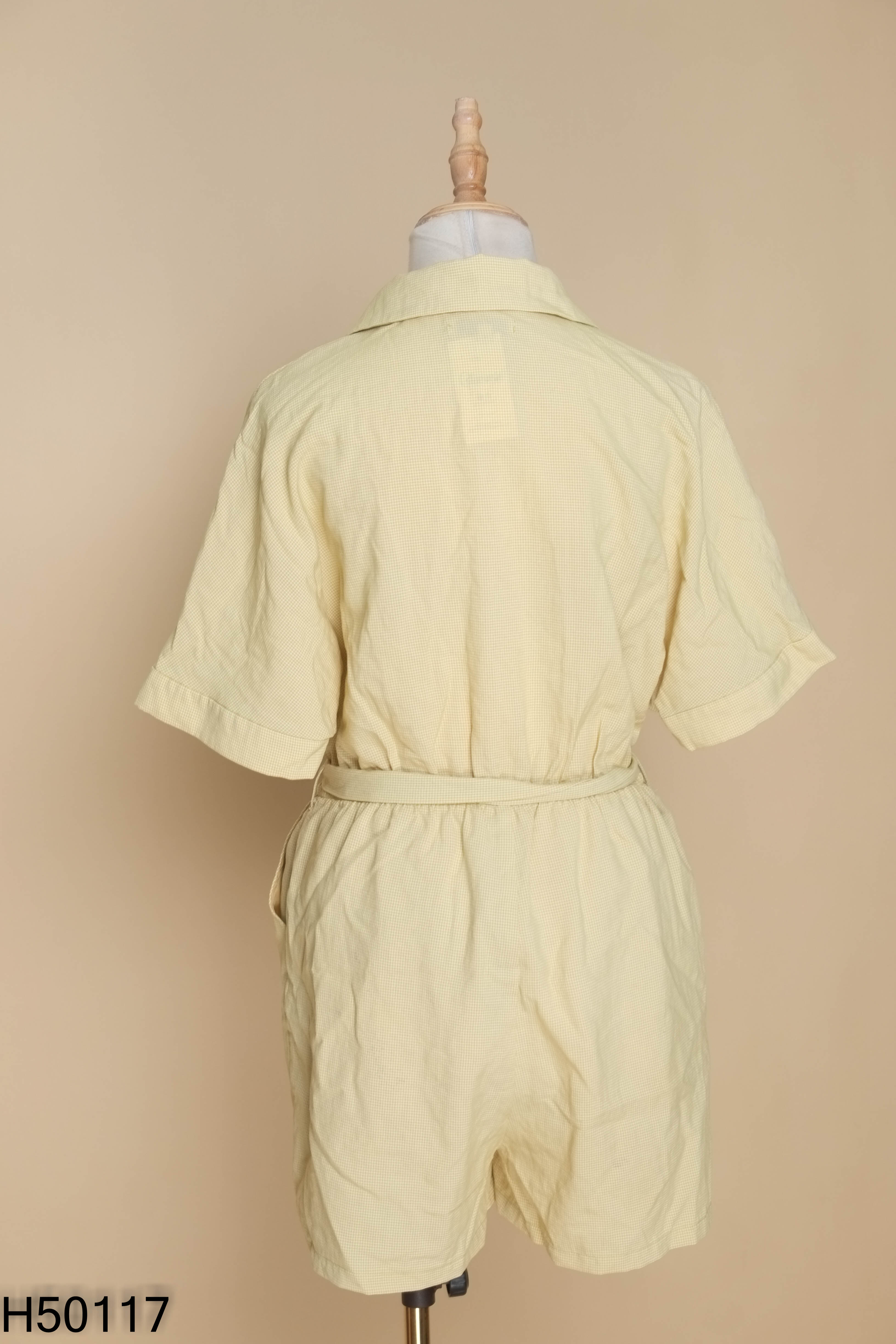 Jumpsuits vàng CACHE kẻ trắng