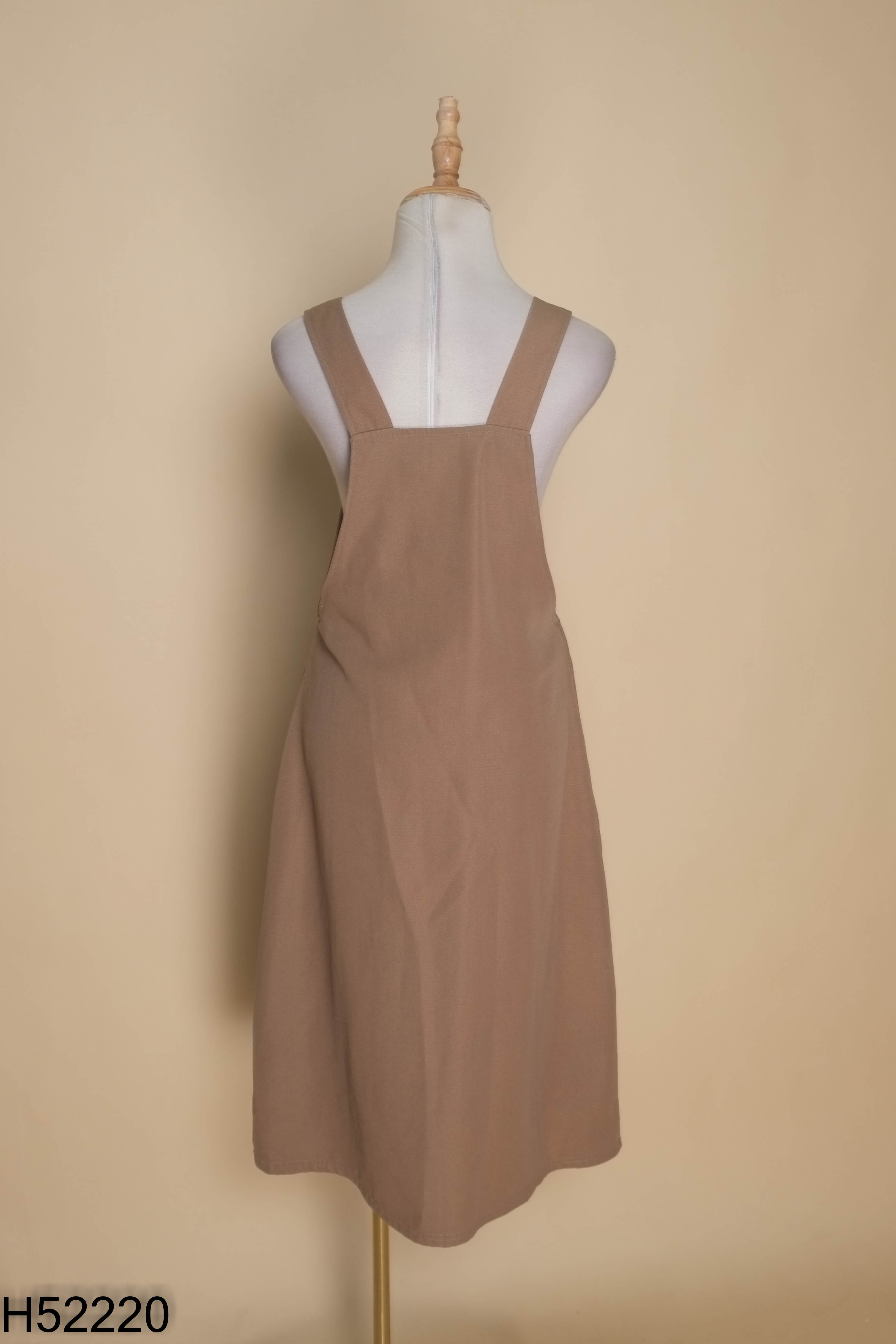 Jumpsuit yếm nâu trơn