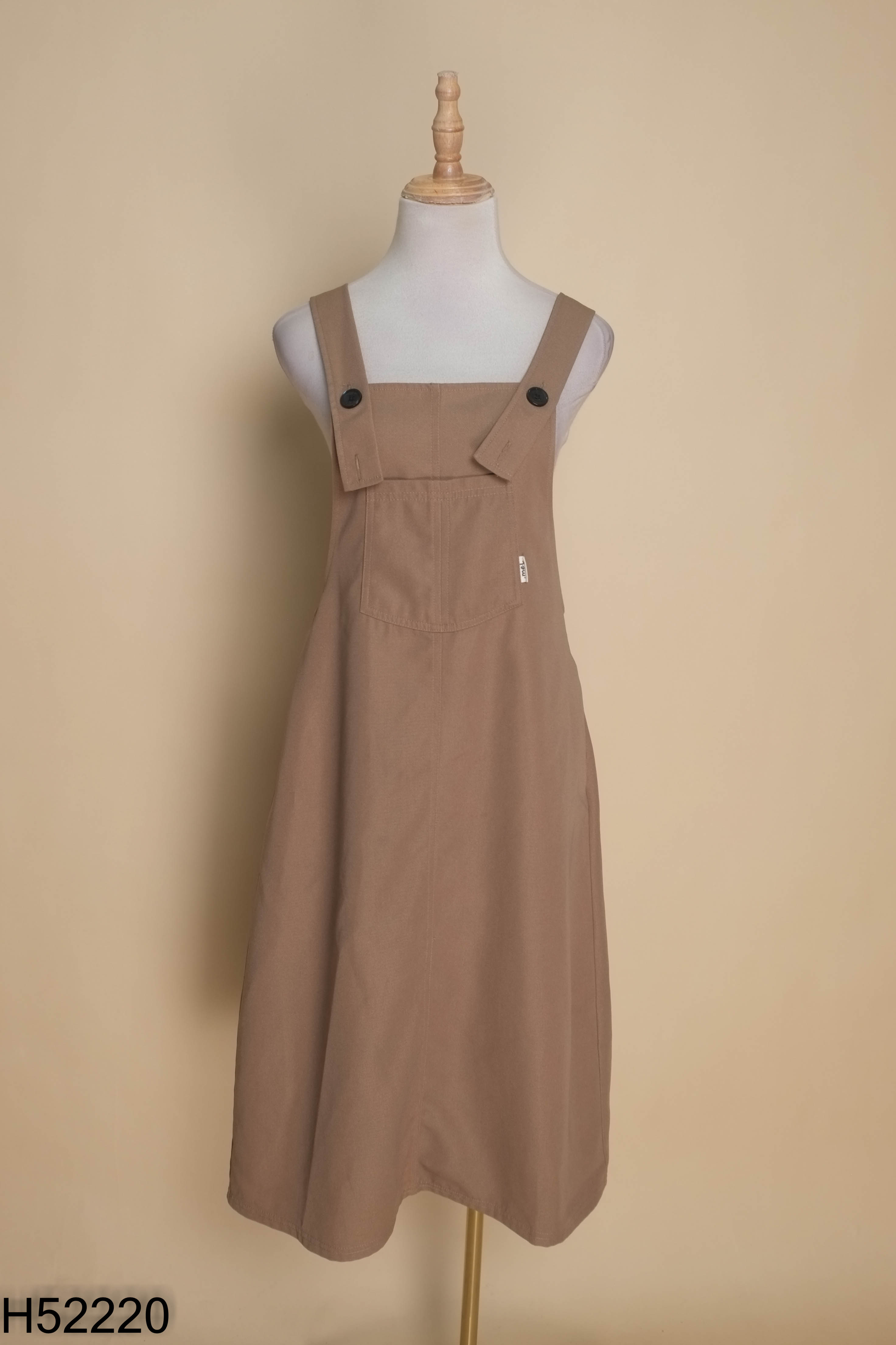 Jumpsuit yếm nâu trơn