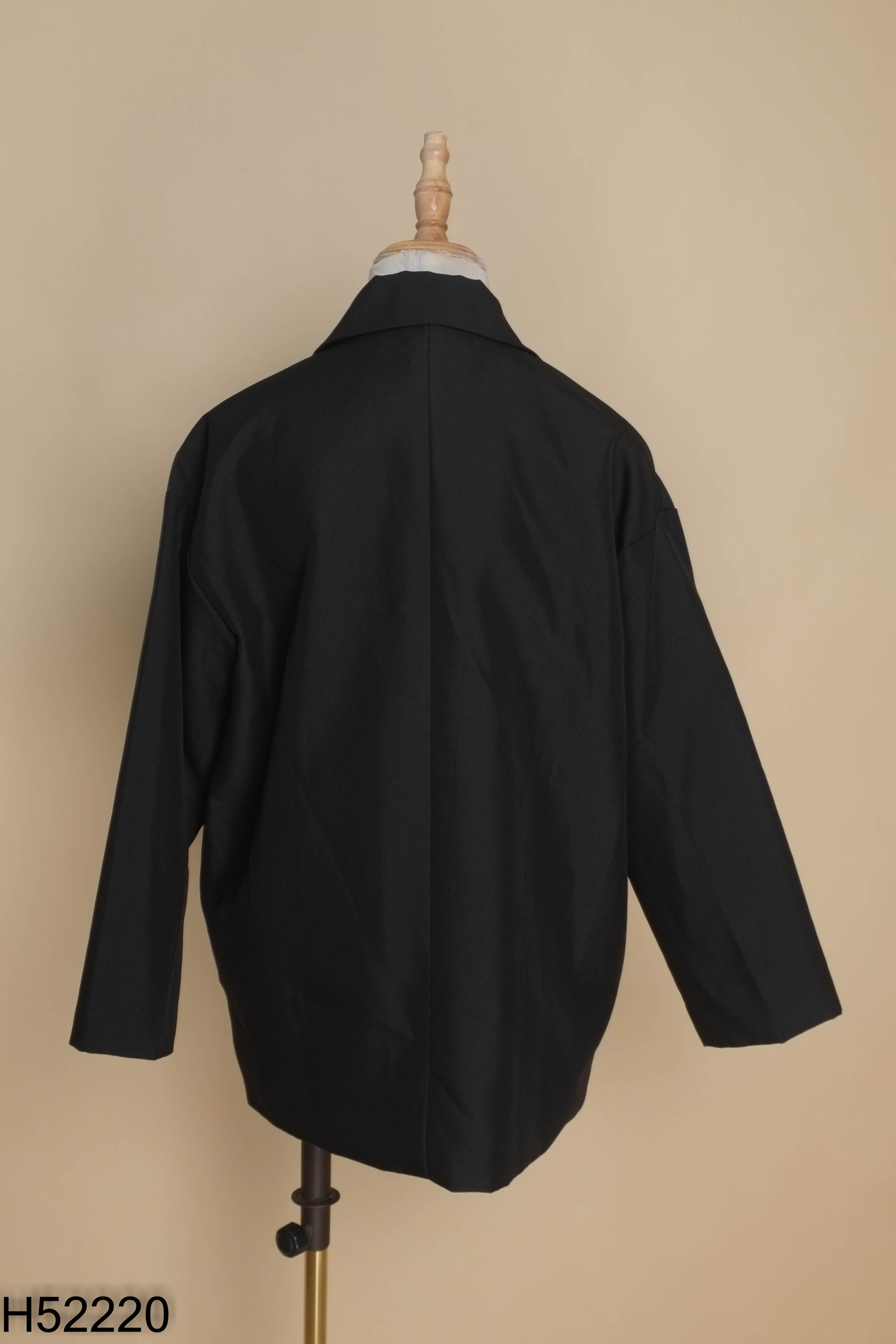 Áo khoác blazer đen trơn túi chéo