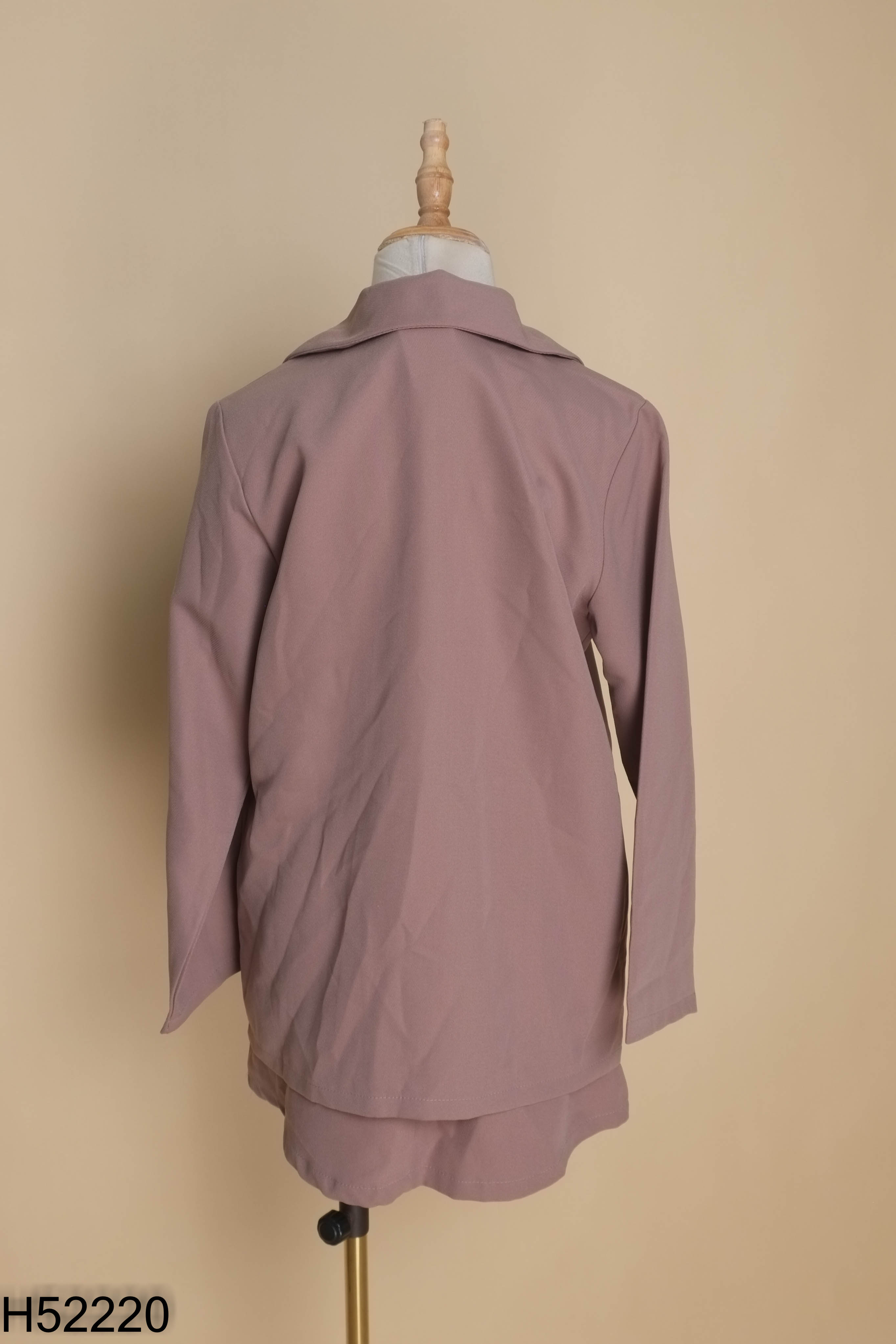 Set Áo khoác blazer nâu trơn + Chân váy chữ A