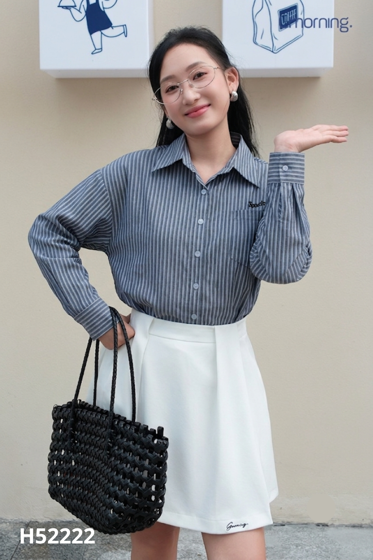 Áo sơ mi xanh sọc