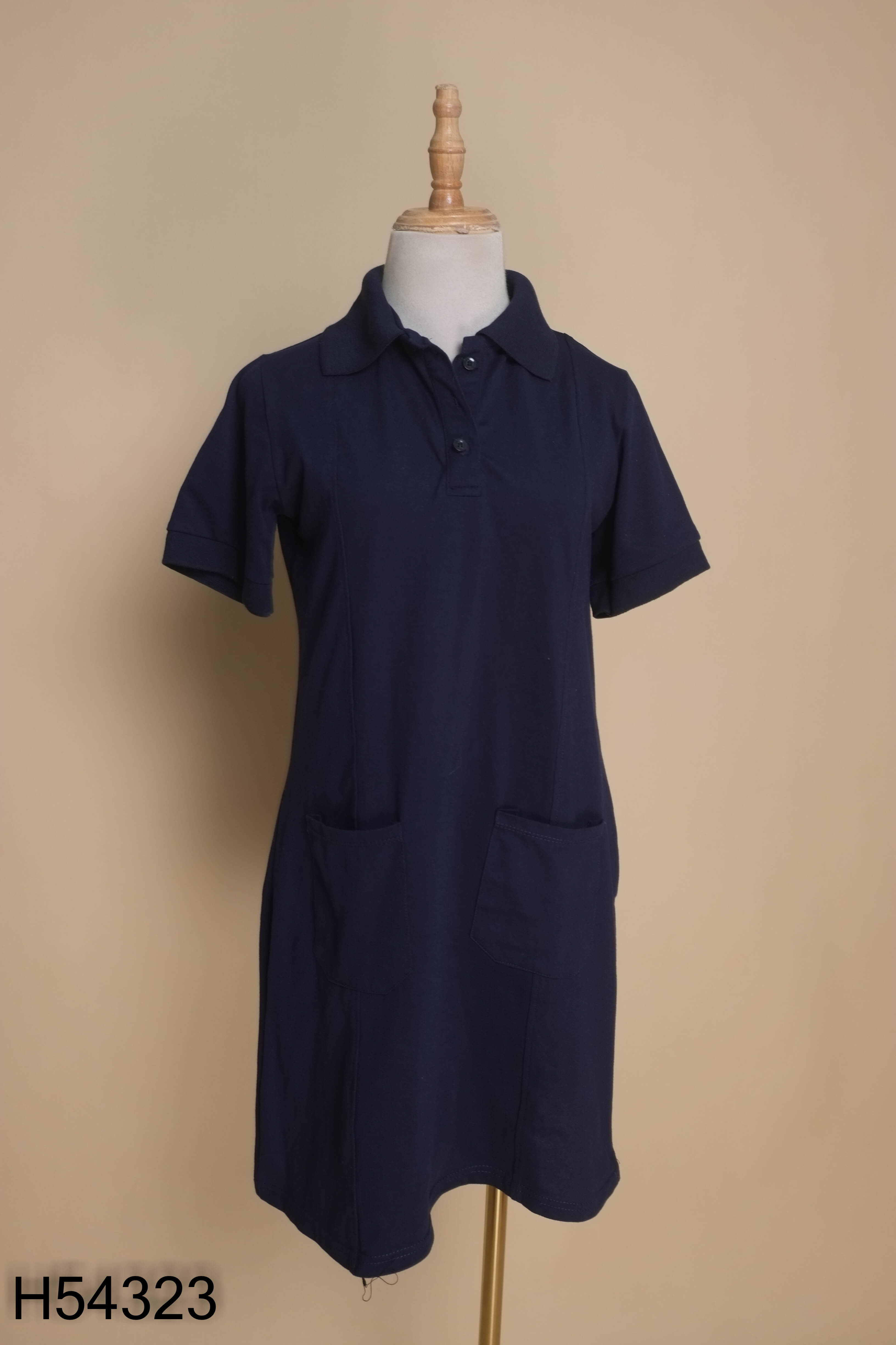 Váy polo xanh trơn suông