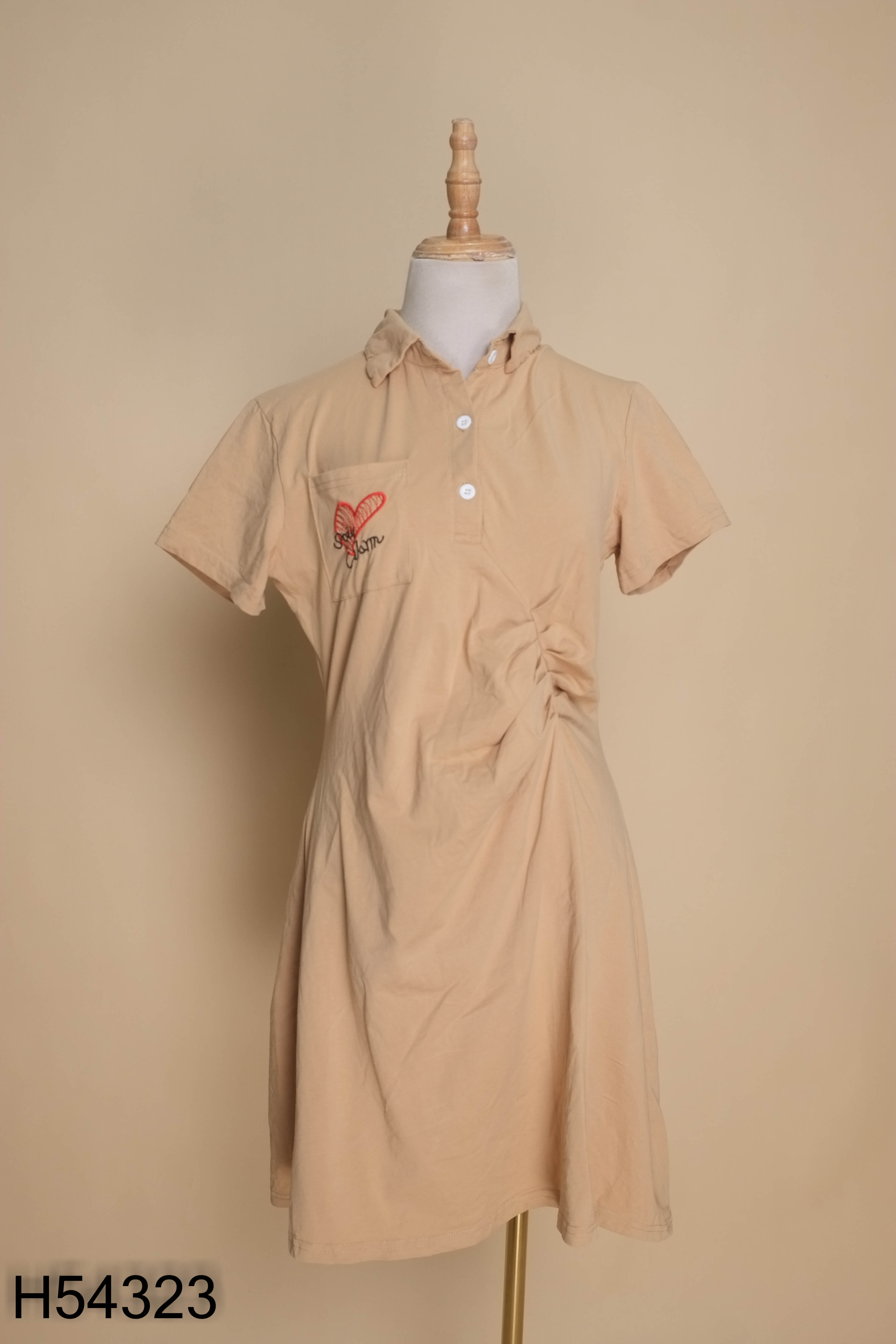 Váy polo be suông họa tiết tim
