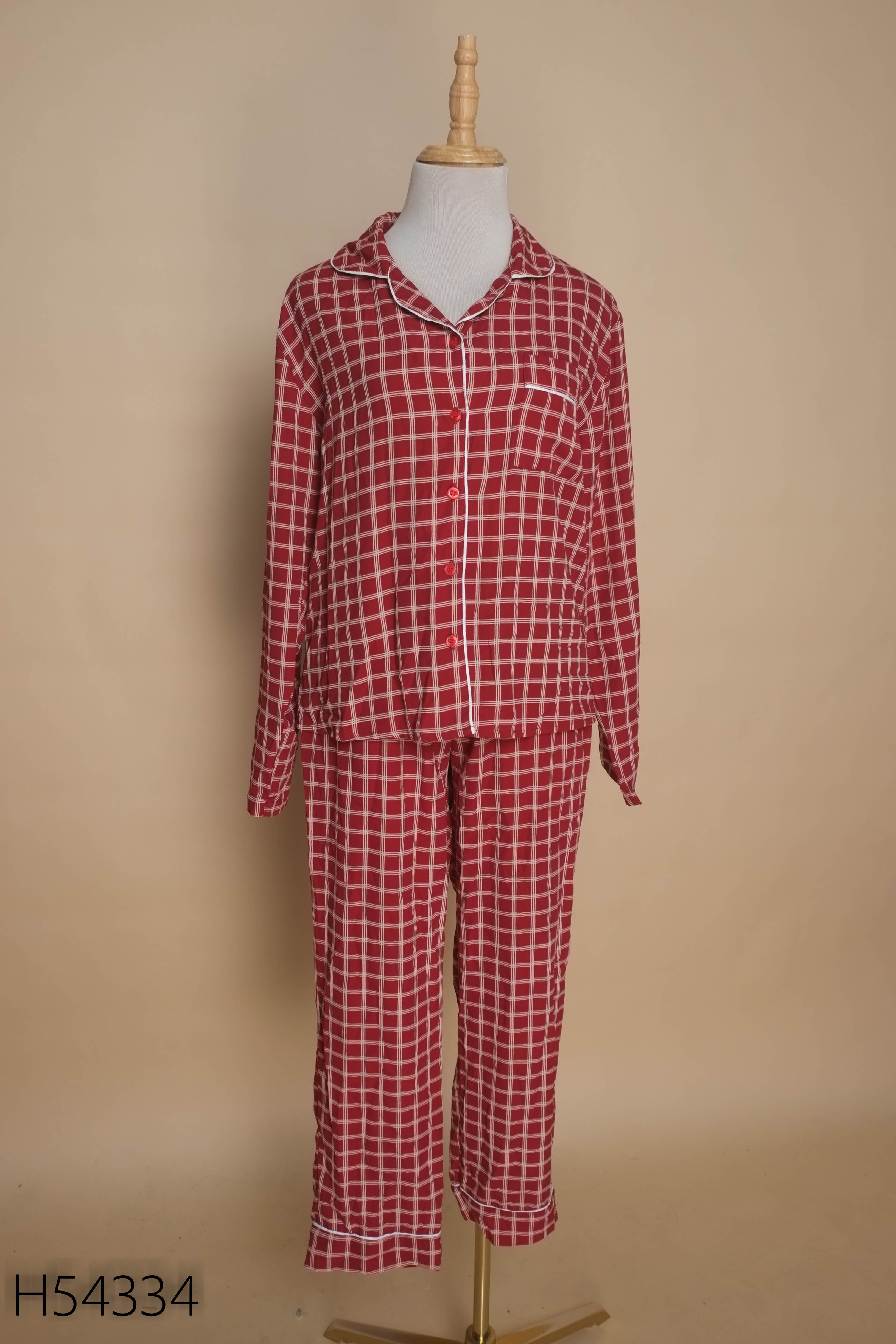 Set Pijama đỏ kẻ be TYMLIC