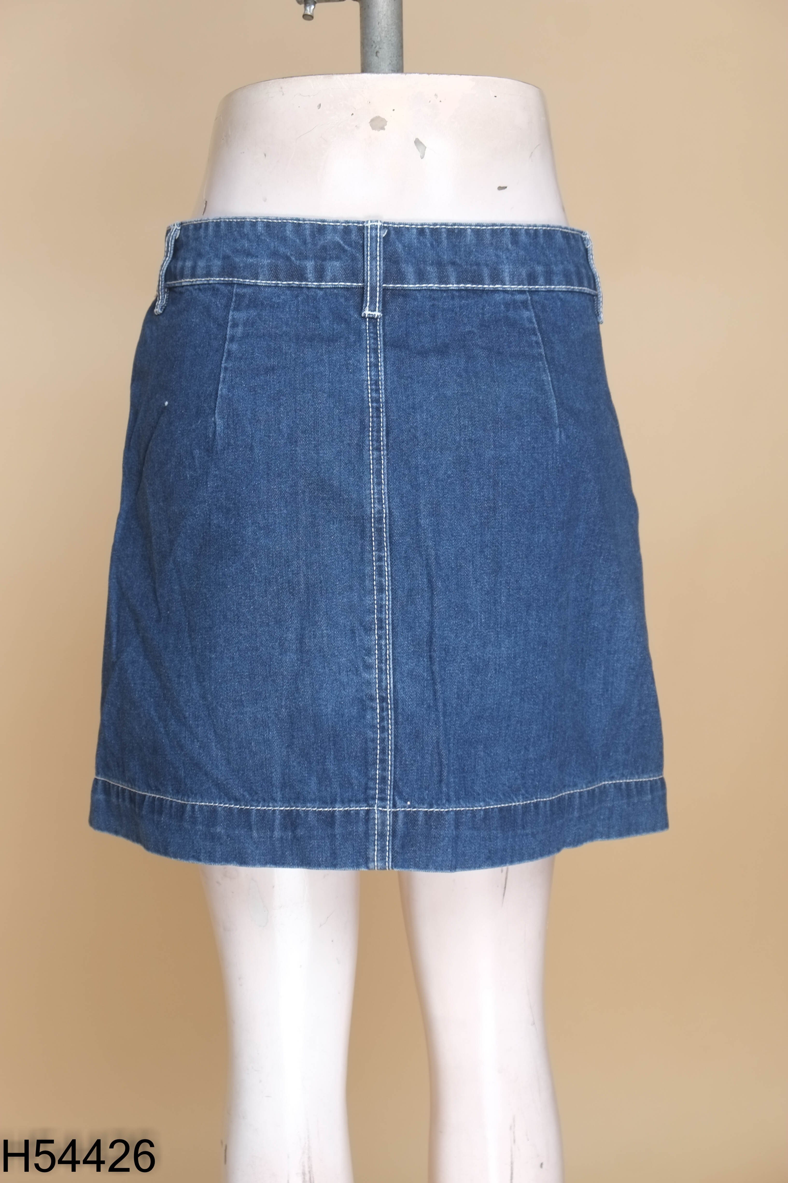 Chân váy jeans xanh 5 cúc