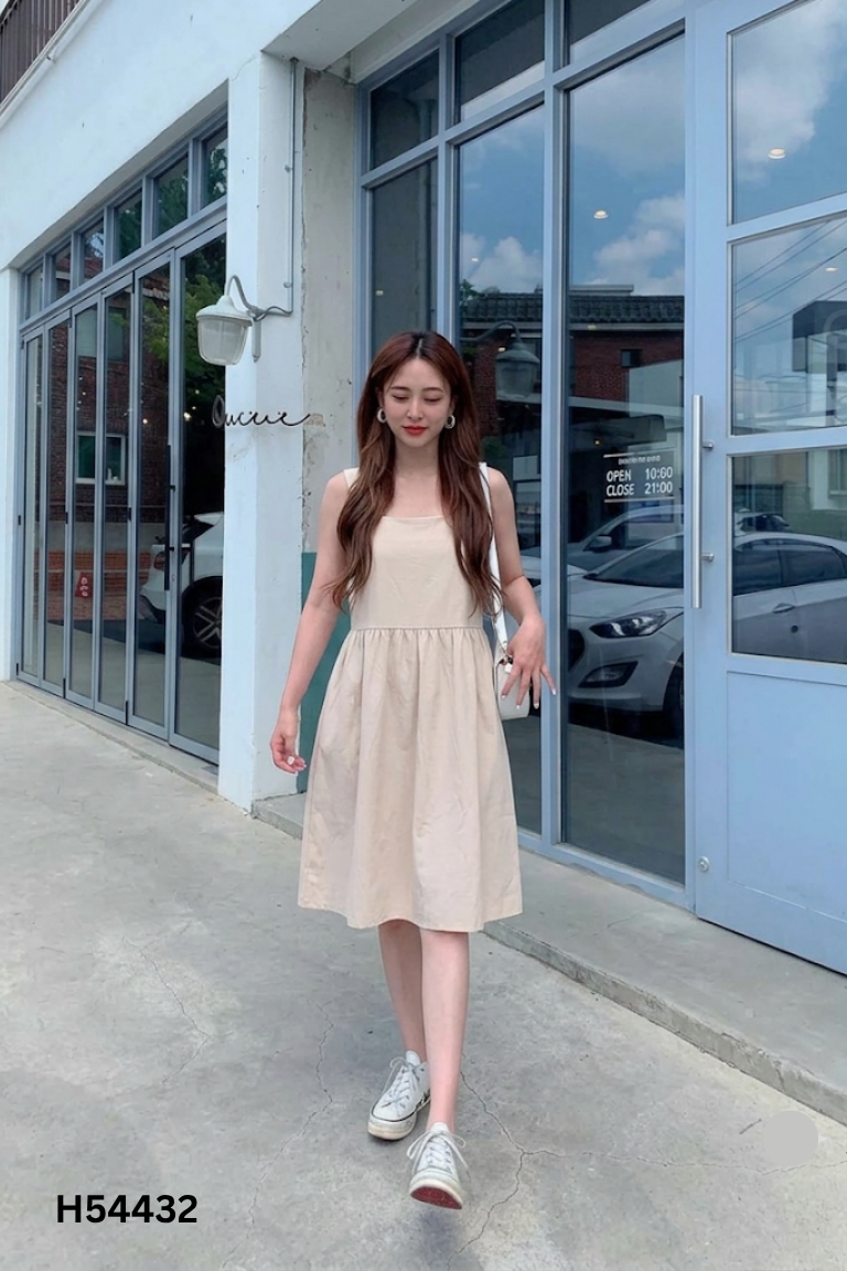 Váy be hai dây xuông