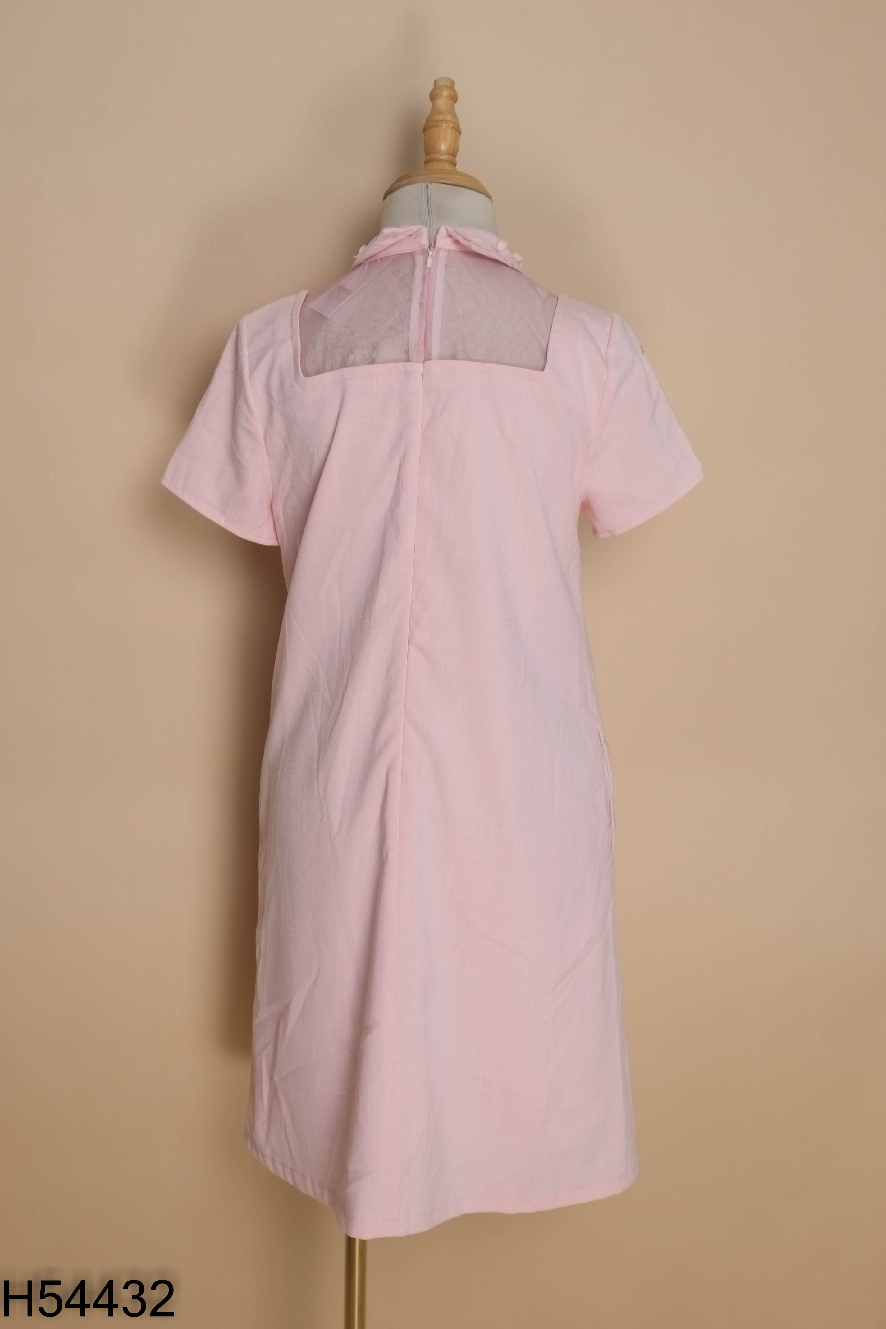 Váy hồng JASMINE cổ hoa