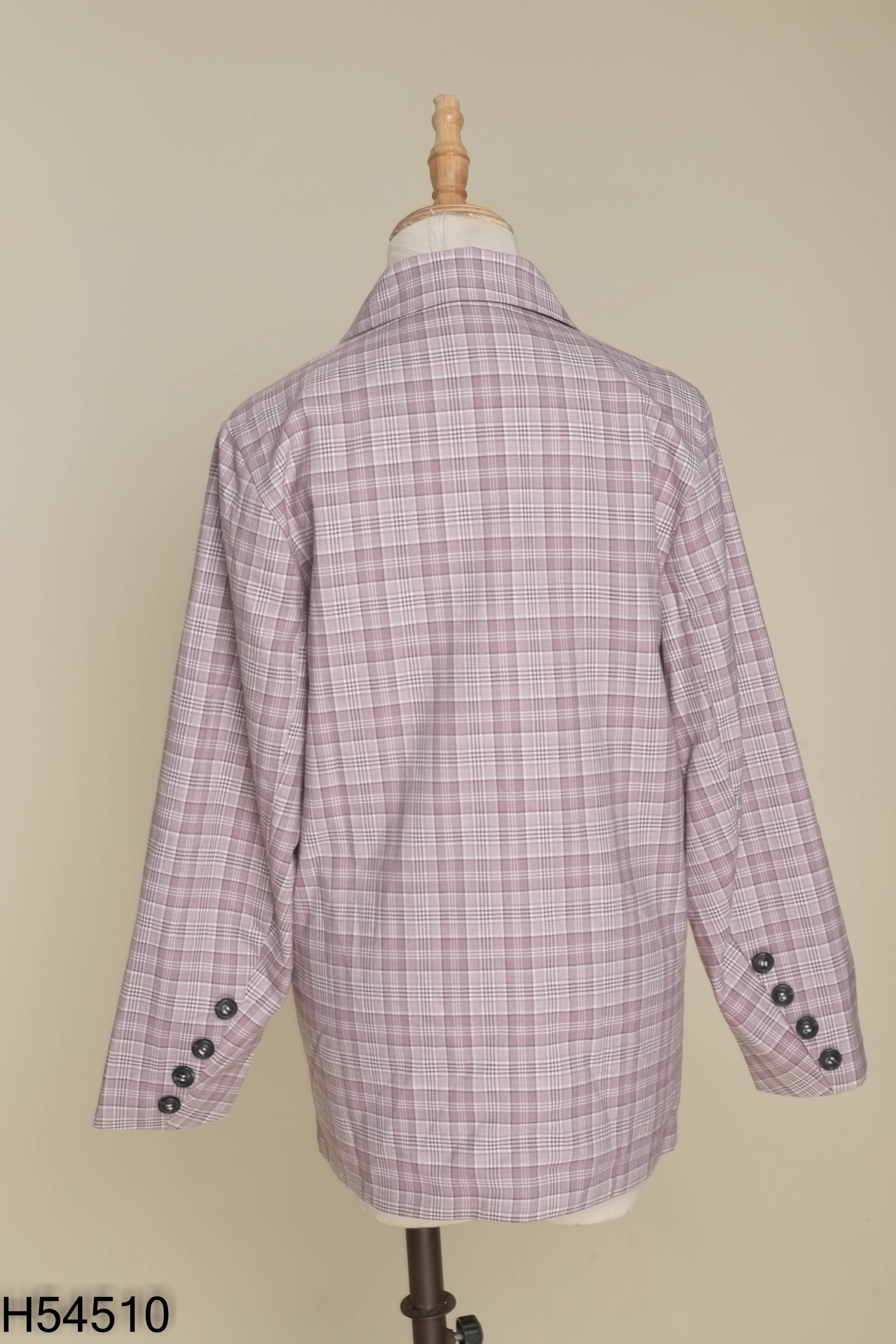 Áo khoác vest WIND tím kẻ