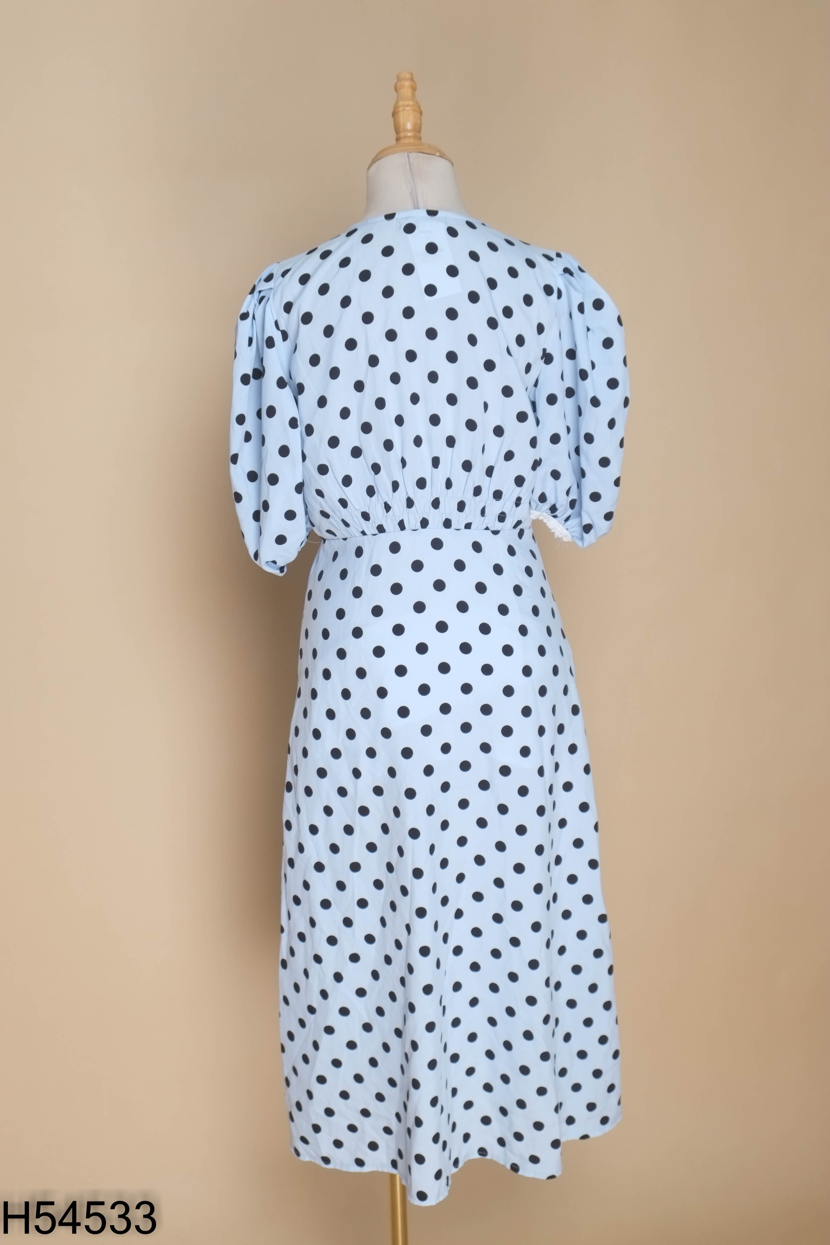 Váy HOODRESS xanh chấm bi